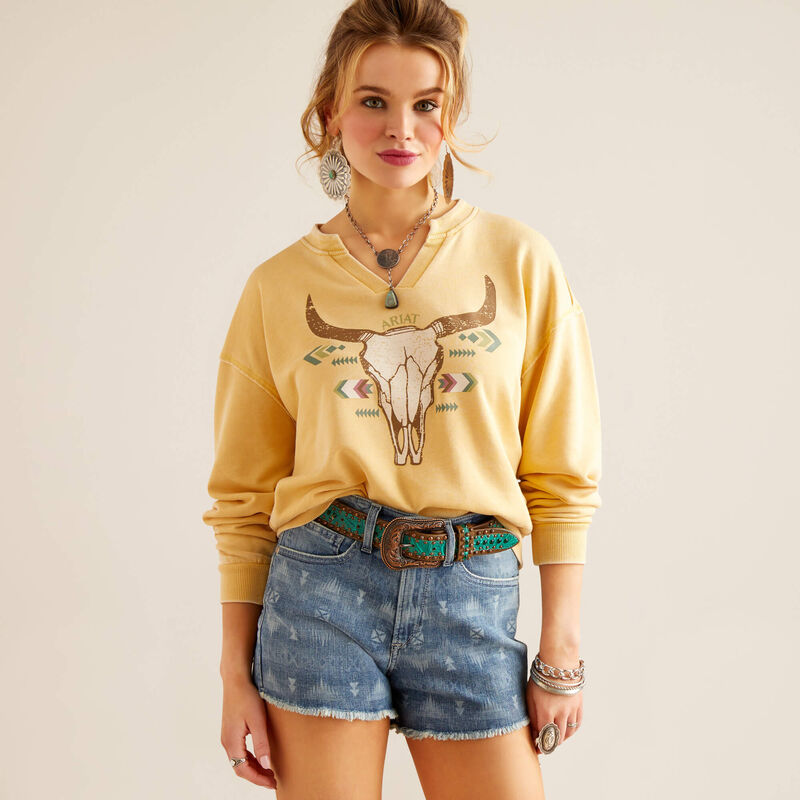 Ariat Bandana Print Pullover Sweatshirt for Men & Women - Western Style Comfort for Casual Wear, Outdoor Adventures & Country Rides