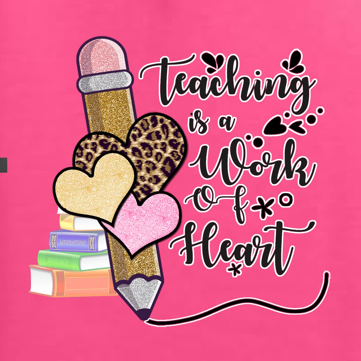 Wild Bobby Teaching is a Work of Heart Pop Culture Men's Graphic T-Shirt | Funny Teacher Apparel for Educators & School Staff | Perfect for Classroom, Teacher Appreciation Day & Casual Wear