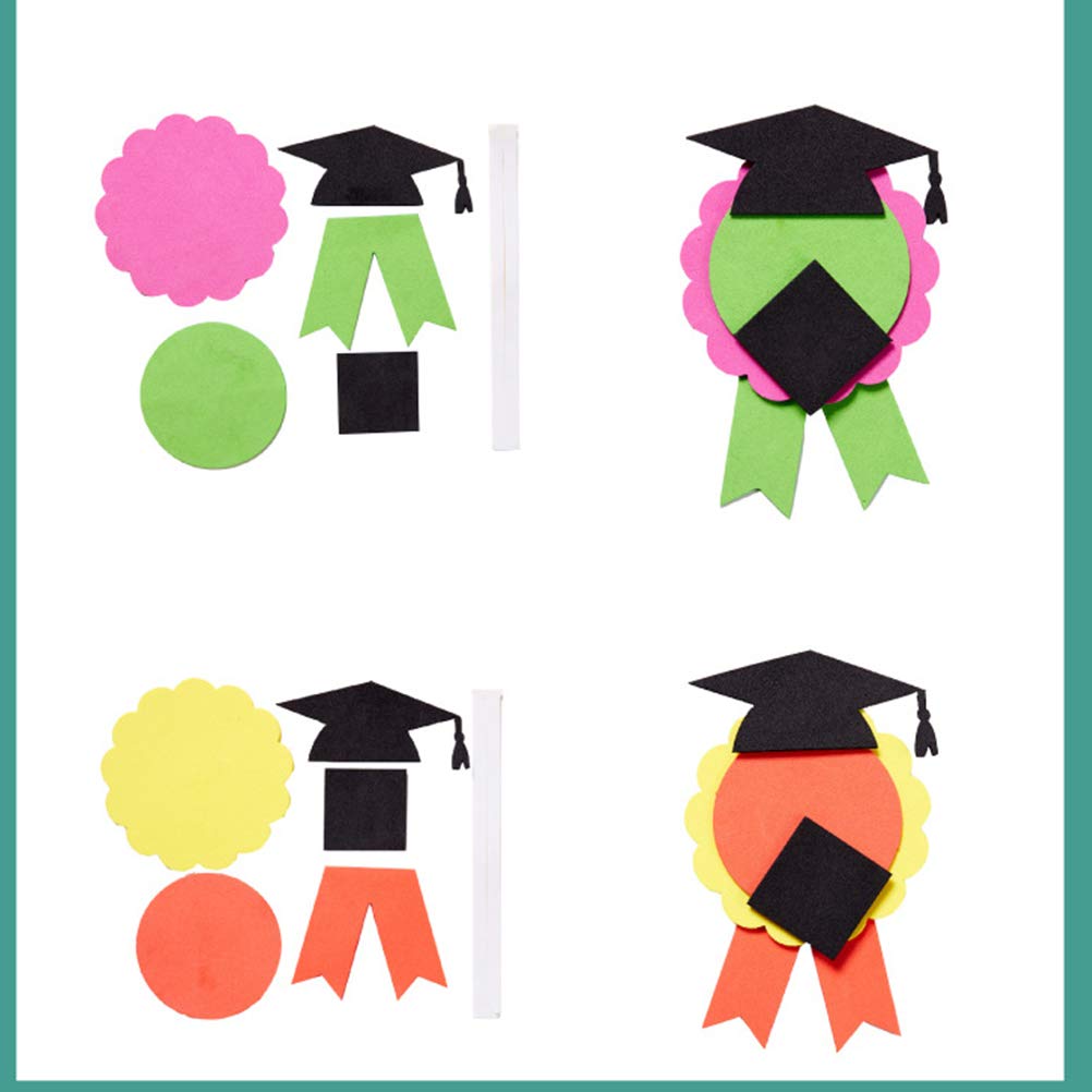 6-Piece Graduation DIY Kit - Handmade Medal Award Supplies, Graduation Hat Ribbon for Kids - Perfect for School Ceremonies, Parties & Craft Projects