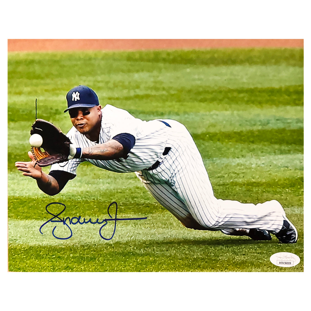 Andruw Jones Autographed New York Yankees Pose 2 Baseball 8x10 Photo with JSA Certificate - Perfect for Sports Memorabilia Collectors and Yankees Fans Display