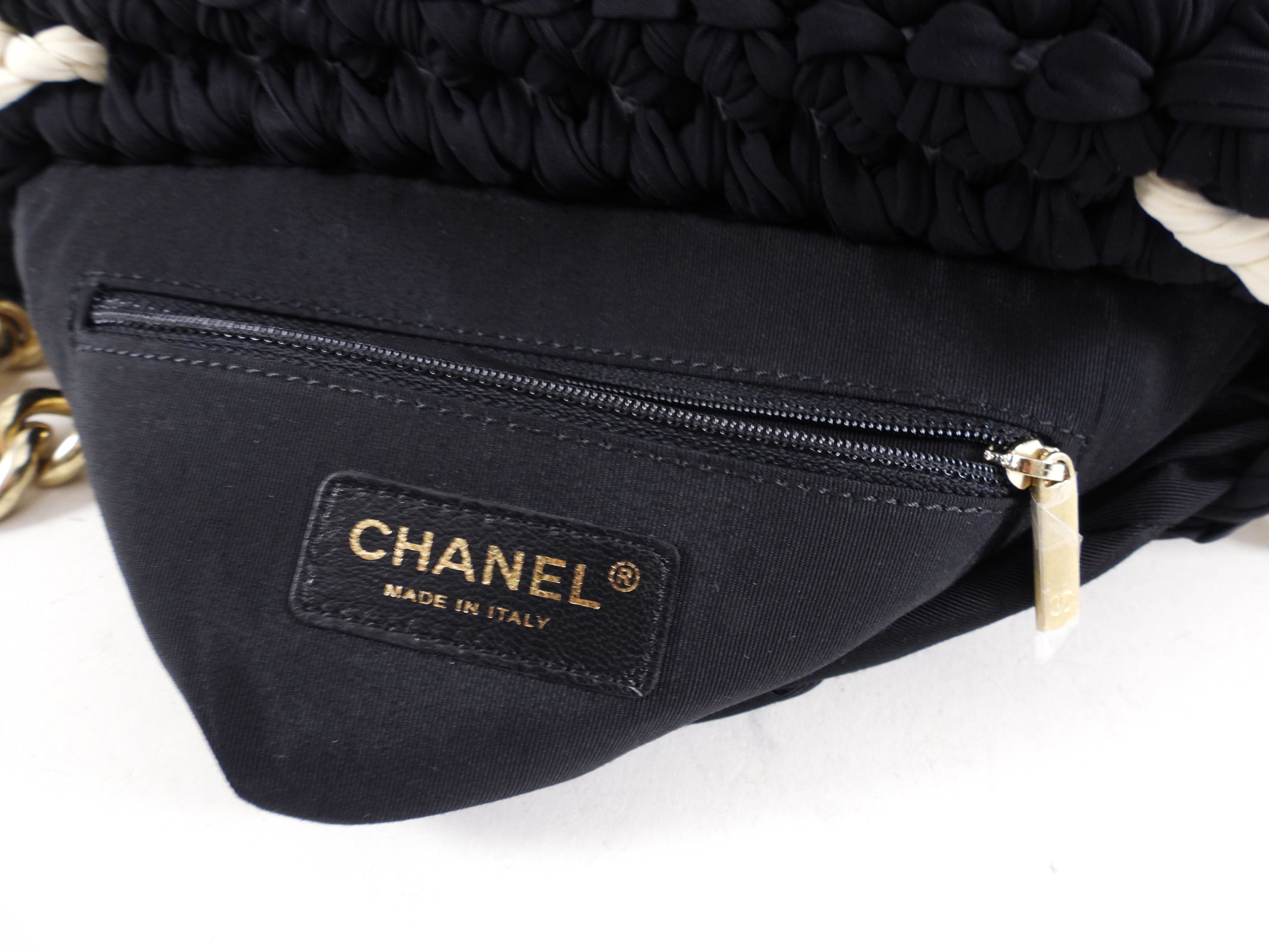Chanel Fancy Crochet Small Black and Ivory Flap Bag - Luxury Designer Handbag for Women, Perfect for Evening Parties, Date Nights & Special Occasions