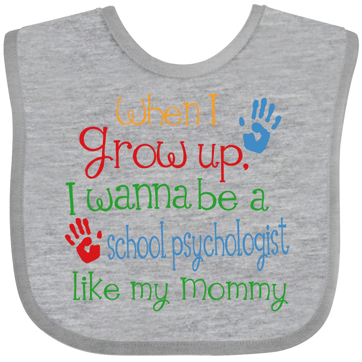Inktastic School Psychologist Like Mommy Baby Bib - Cute Cotton Feeding Bib for Toddlers & Infants - Perfect for Daycare, Mealtime & Messy Play