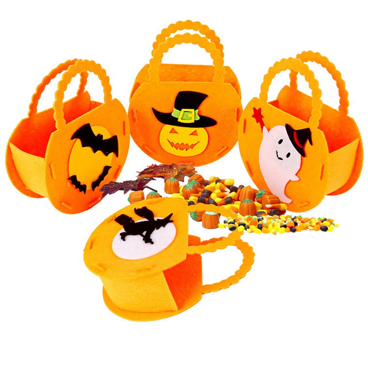 SARATA Halloween Non-Woven Treat Bags - Reusable Halloween Candy Bags with Handles for Trick or Treat, Kids Halloween Party Favors - Perfect for Halloween Parties, School Events & Neighborhood Trick-or-Treating