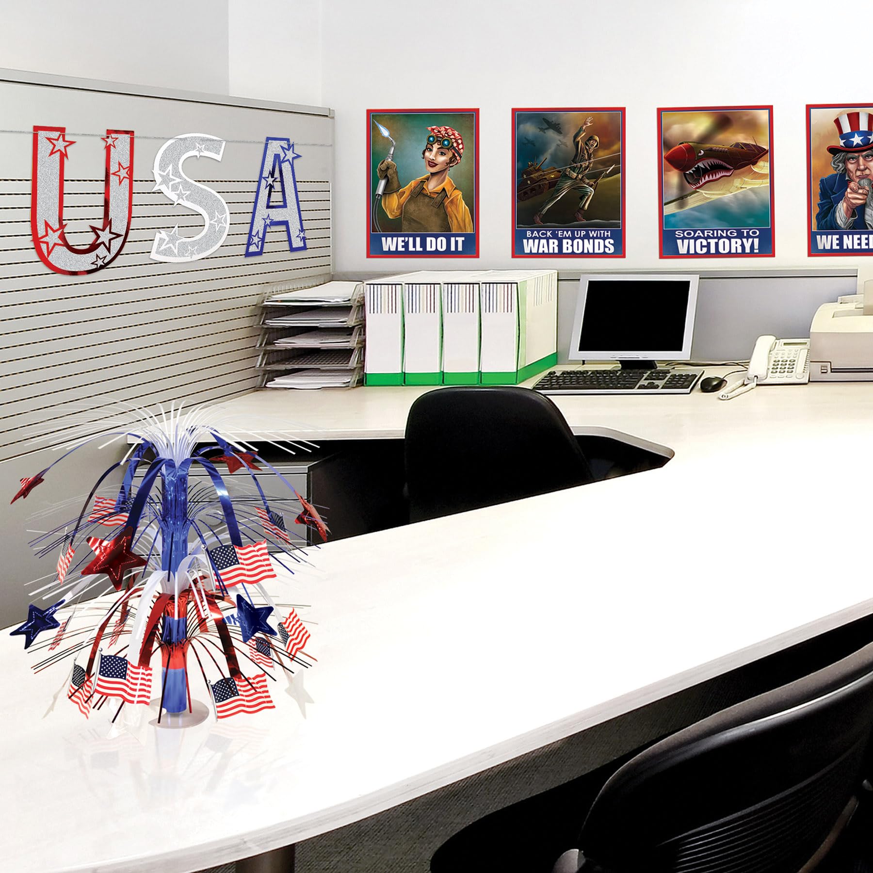USA Glitter Party Streamers - 1 Count Pack of 1 | Perfect for Birthday Celebrations, Baby Showers & Holiday Decorations