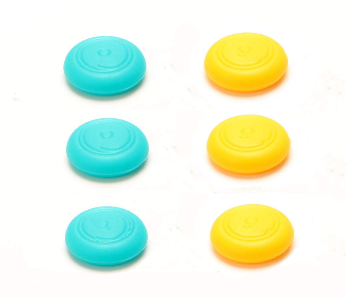 Silicone Rubber Thumb Stick Grips for Nintendo Switch Lite & Joy-Con Controllers - Non-Slip Joystick Caps (Yellow) - Perfect for Gaming, Travel Protection & Enhanced Grip Comfort
