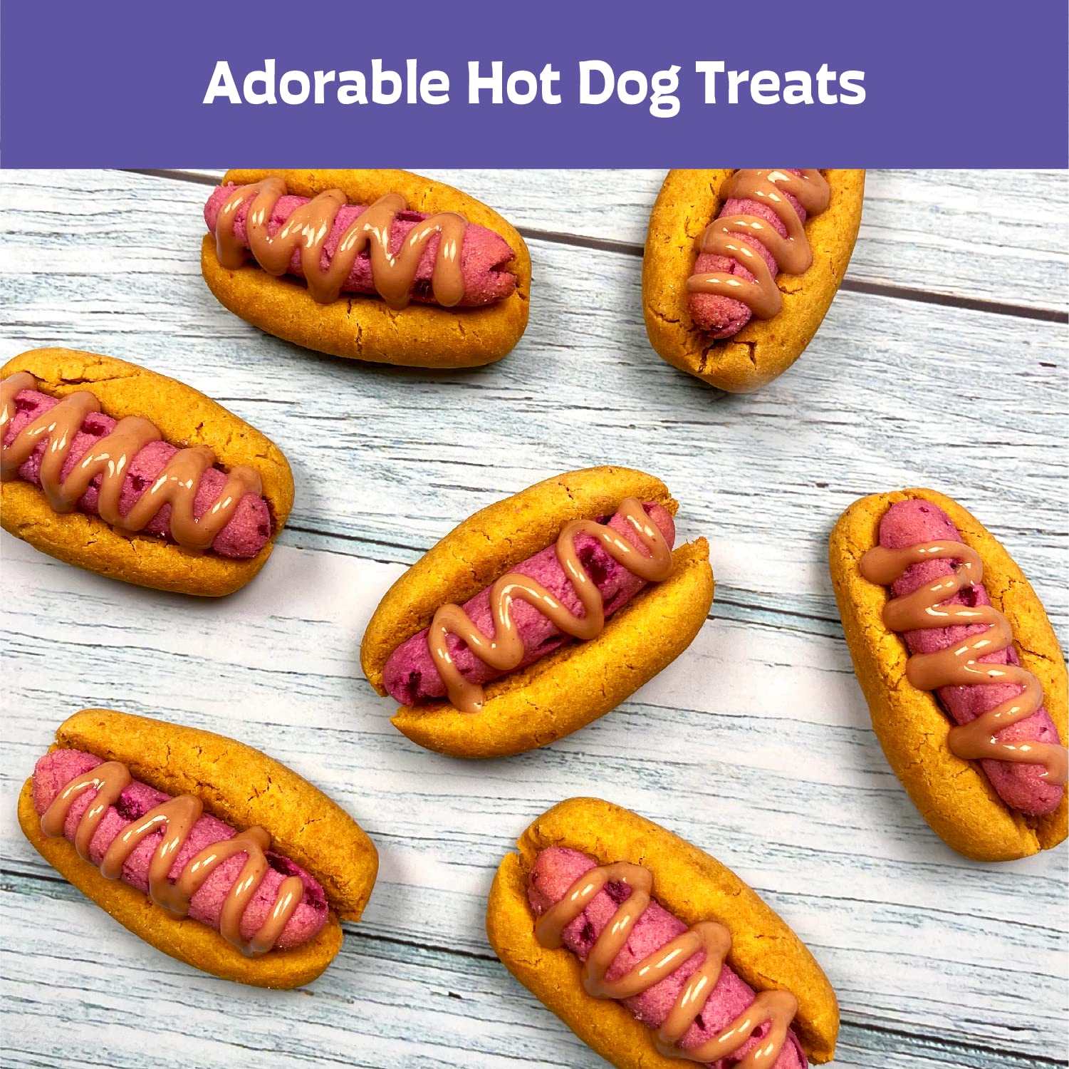 DIY Dog Treats Baking Kit - Homemade Hot Dog Cake Mix for Puppy Birthday Party & Gift Basket - Make 24 Healthy Dog Snacks - Perfect for Training Rewards, Crate Treats & Special Occasions