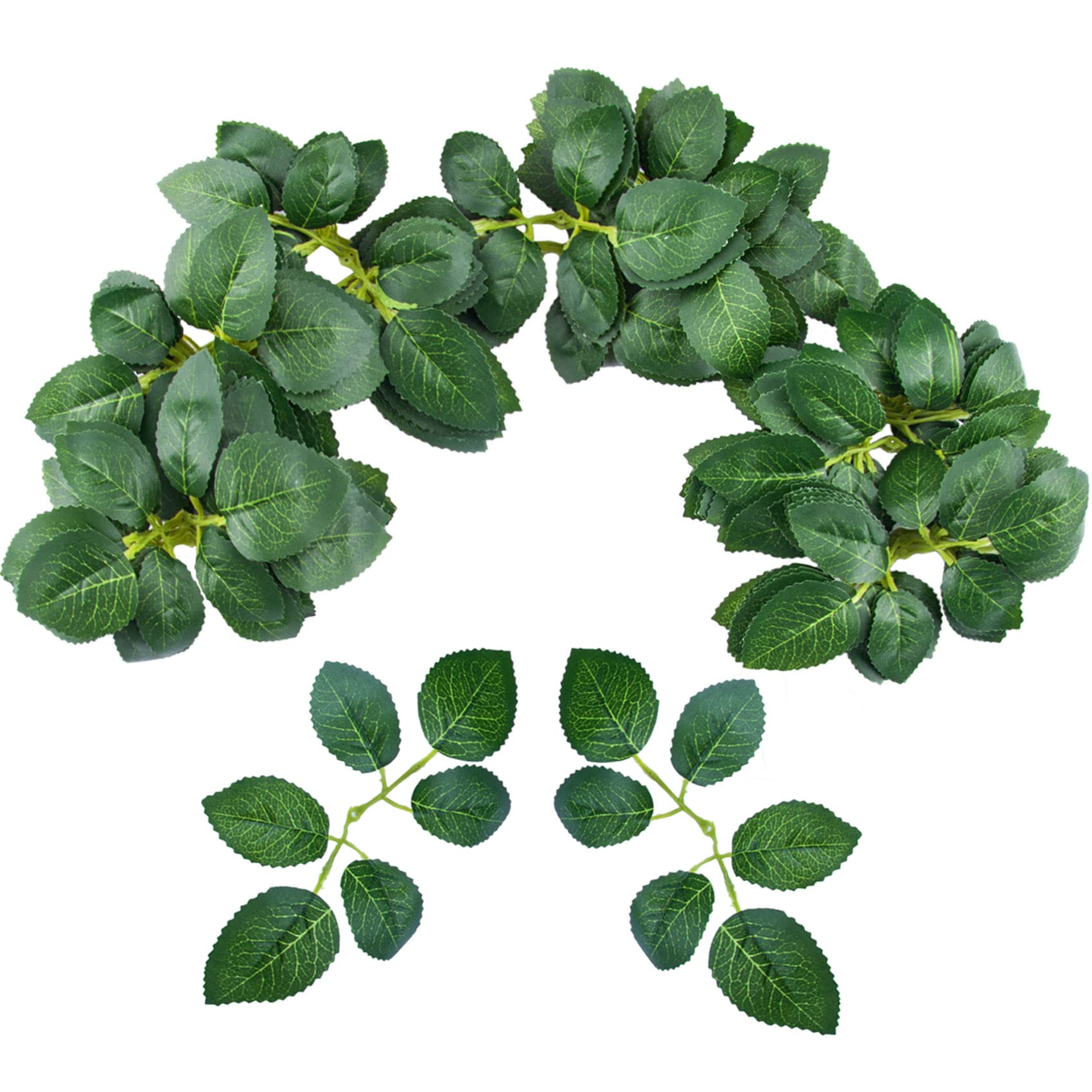 60pcs Artificial Rose Leaves Bulk - Fake Greenery for DIY Wedding Bouquets, Centerpieces, Party Decorations, Wreaths & Garlands - Perfect for Wedding, Home, and Event Floral Arrangements