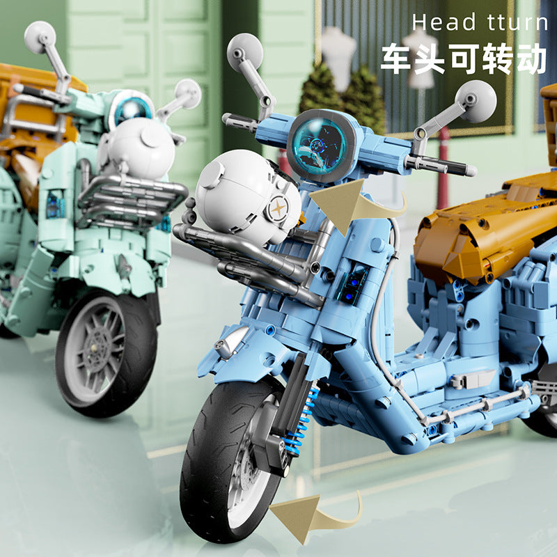 1828PCS TGL T4025A T4025B VESPA 300 Motorcycle Building Blocks Set - DIY Scooter Model Kit for Adults & Teens - Perfect for Home Decoration, Gift Ideas & Collectors