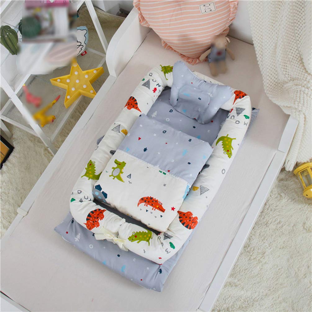 GHKJ Anti-Rollover Baby Mattress Pillow - Portable Infant Sleeping Crib with Pillow & Quilt for Newborns 0-12 Months | Safe Sleep Positioning Aid for Nursery, Travel & Co-Sleeping (Style 1)