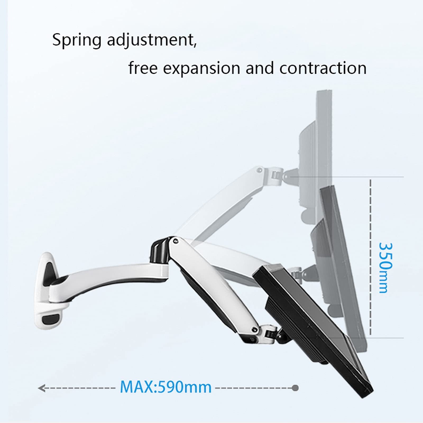 Ergonomic Monitor Arm Stand - Adjustable Long Arm Monitor Mount for 12