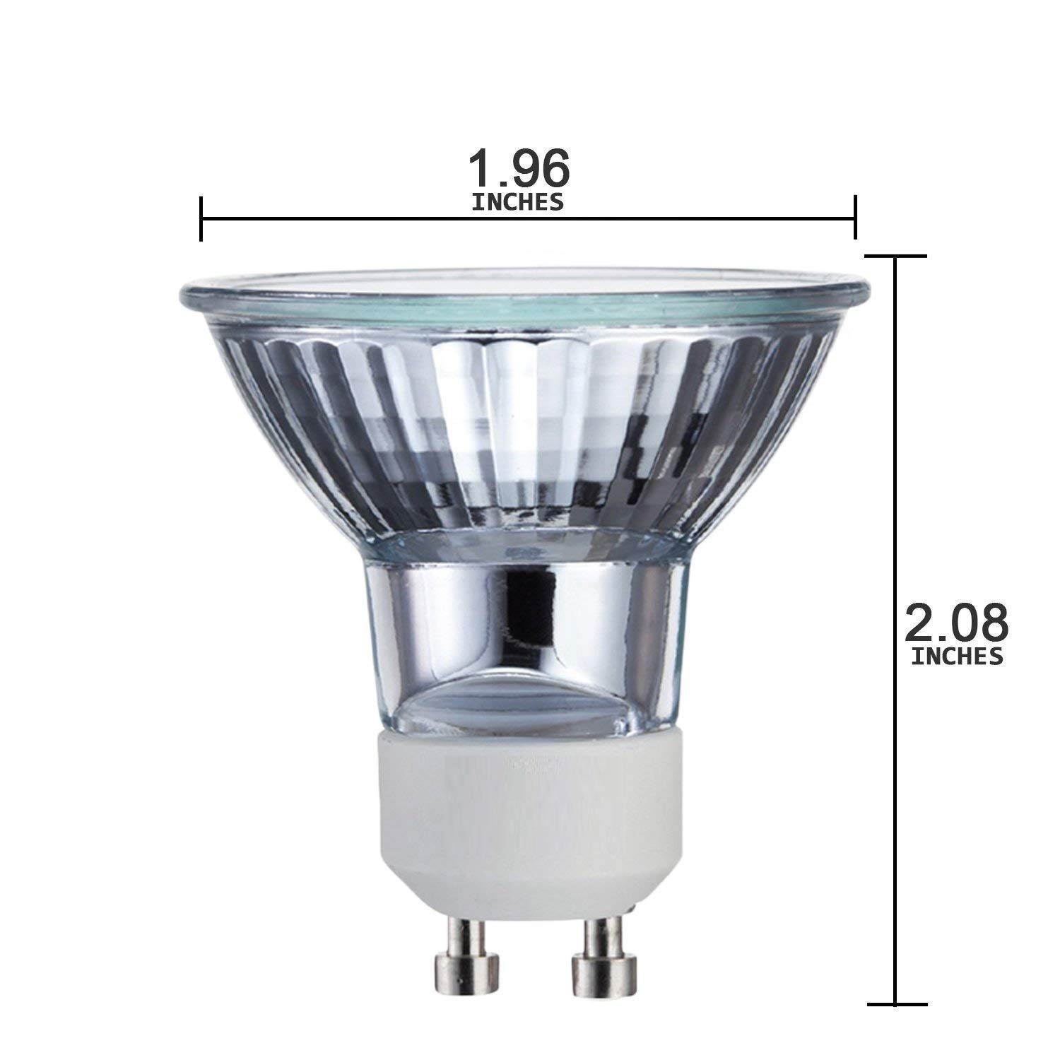 10 Pack 50W GU10 Halogen Light Bulbs 120V MR16 Flood Lights with UV Glass Cover - Perfect for Accent Lighting, Track Lighting, Landscape Lighting & Art Gallery Displays - Energy Efficient Indoor/Outdoor Use - Designed in California