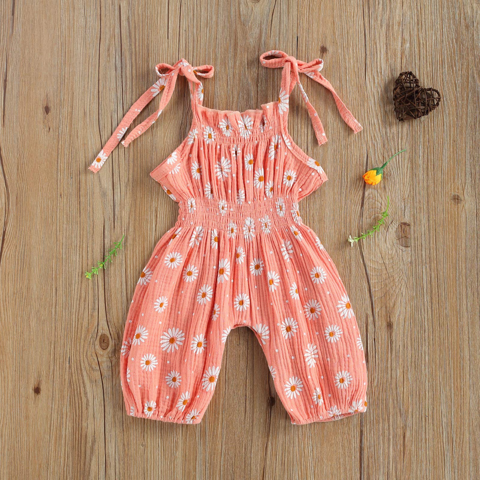 Summer Baby Girl Romper - Sleeveless Halter Floral Jumpsuit for Infants | Cute One-Piece Outfit for Beach, Park & Playtime
