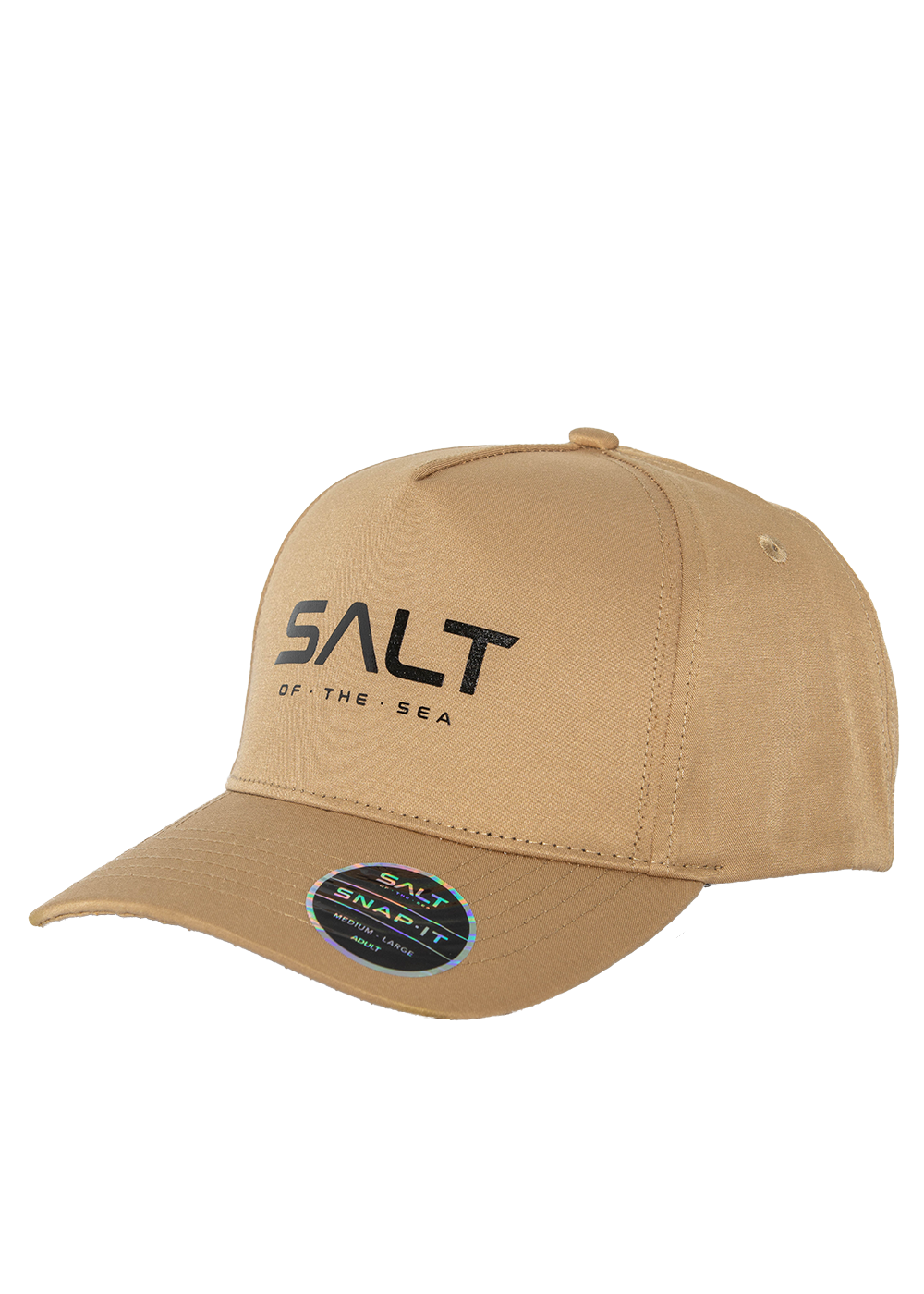 Salt Snapback Cap with Screenprint Logo - Stylish Adjustable Hat for Men & Women - Perfect for Outdoor Sports, Casual Wear, and Street Fashion