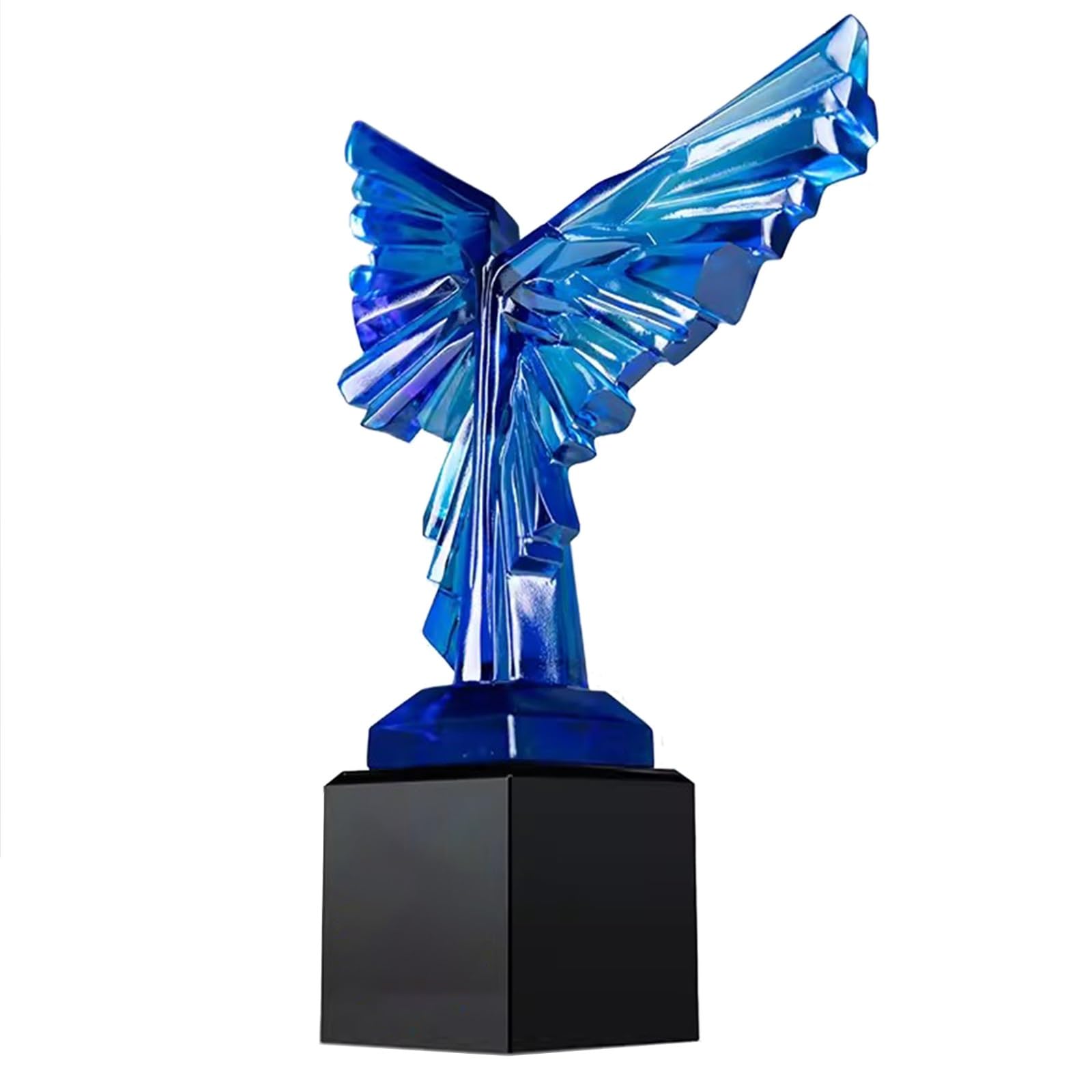 Blue Glass Trophy for Annual Meeting & Employee Awards - Outstanding Employee Recognition, Team Achievement & Office Decor Souvenir | Perfect for Corporate Events, Ceremonies & Office Decorations