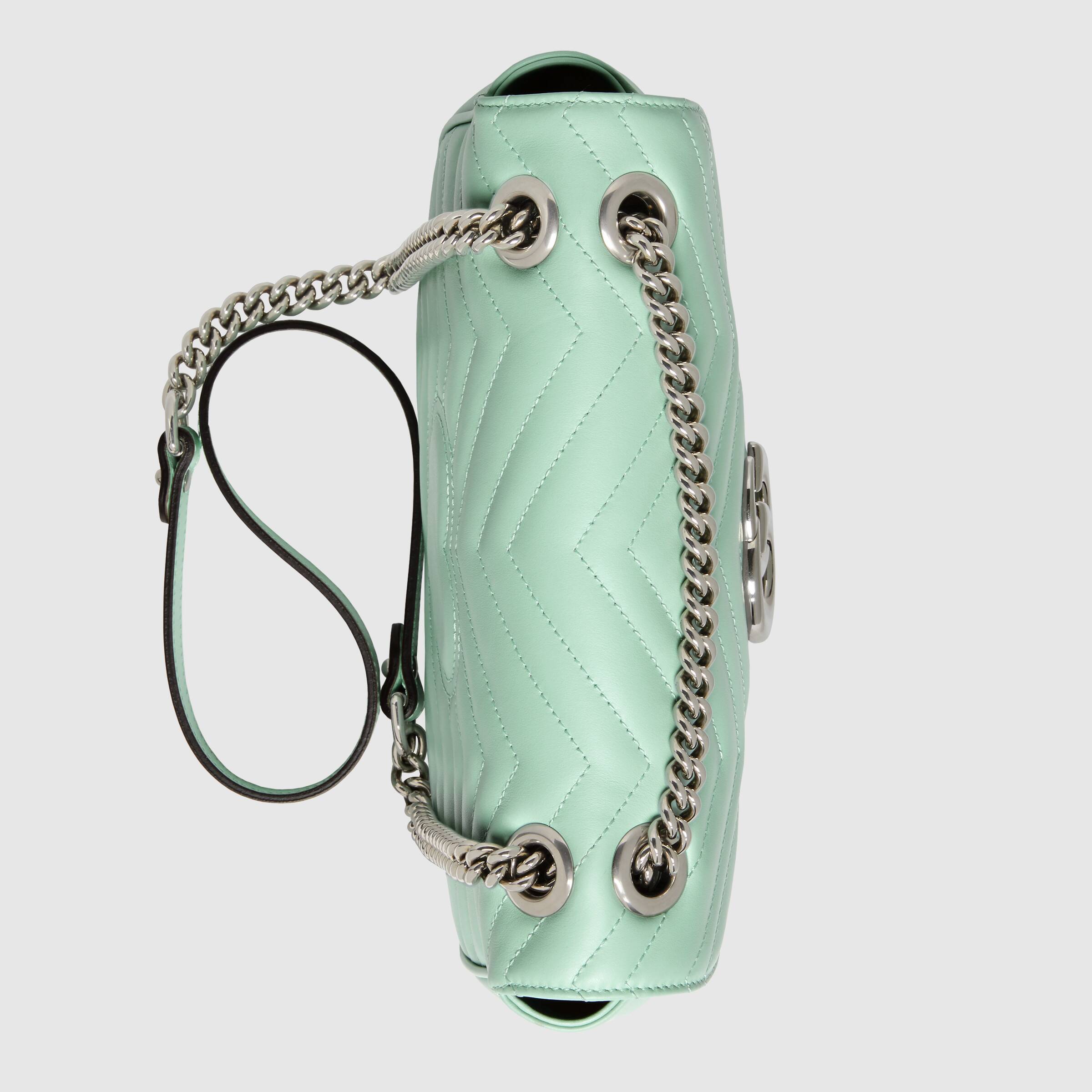 Gucci GG Marmont Small Shoulder Bag in Pastel Green | Luxury Leather Crossbody Purse for Women | Perfect for Date Night & Evening Events
