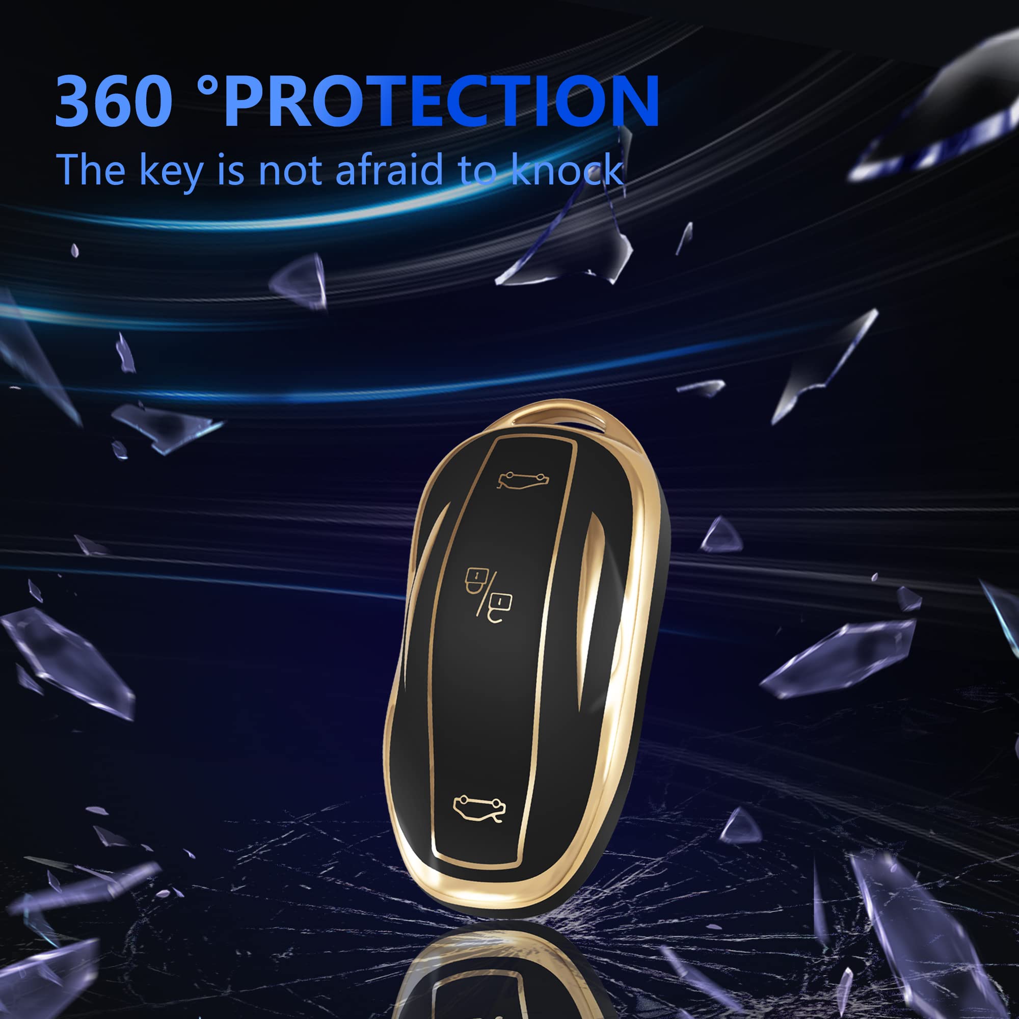 Premium Tesla Key Fob Cover Case with Fashion Keychain - Compatible with Model S | Durable Protection & Stylish Accessory for Tesla Owners | Perfect for Everyday Use & Car Enthusiasts