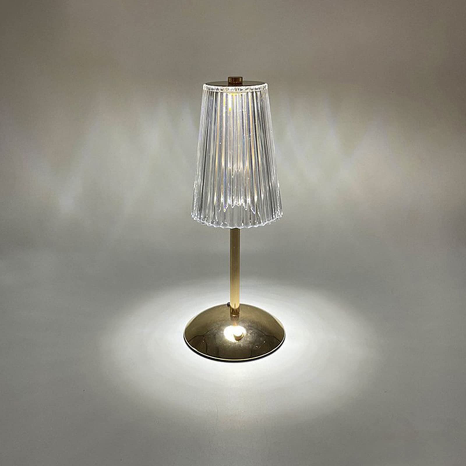 USB Rechargeable LED Crystal Table Lamp - 3-Level Touch Dimming Desk Light, Portable Night Light for Bedroom, Coffee Shop, Restaurant & Hotel Decor