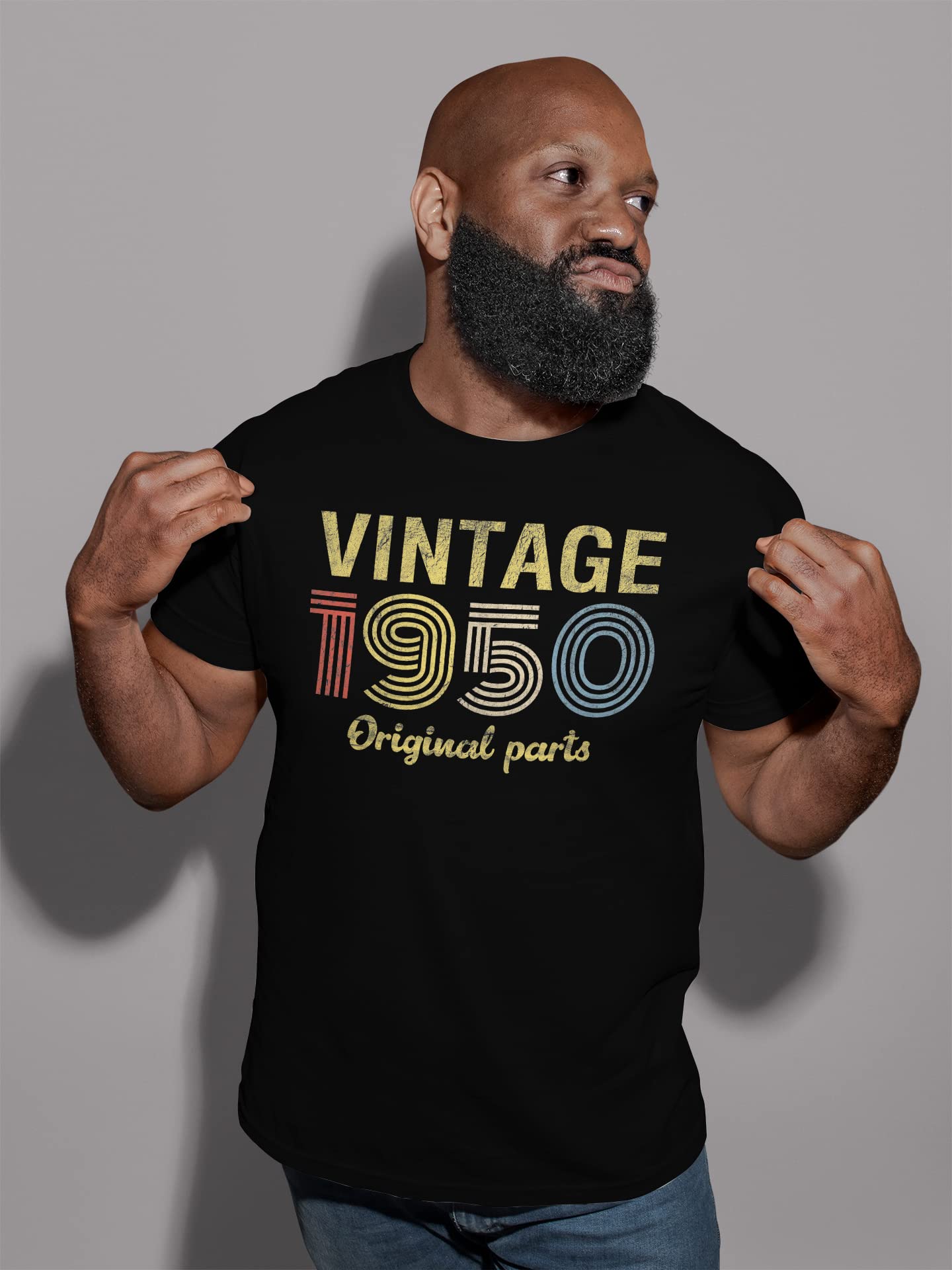 Vintage 1950s Retro 75th Birthday Gift for Men - Original Parts Themed T-Shirt - Perfect for Milestone Celebrations & Themed Parties