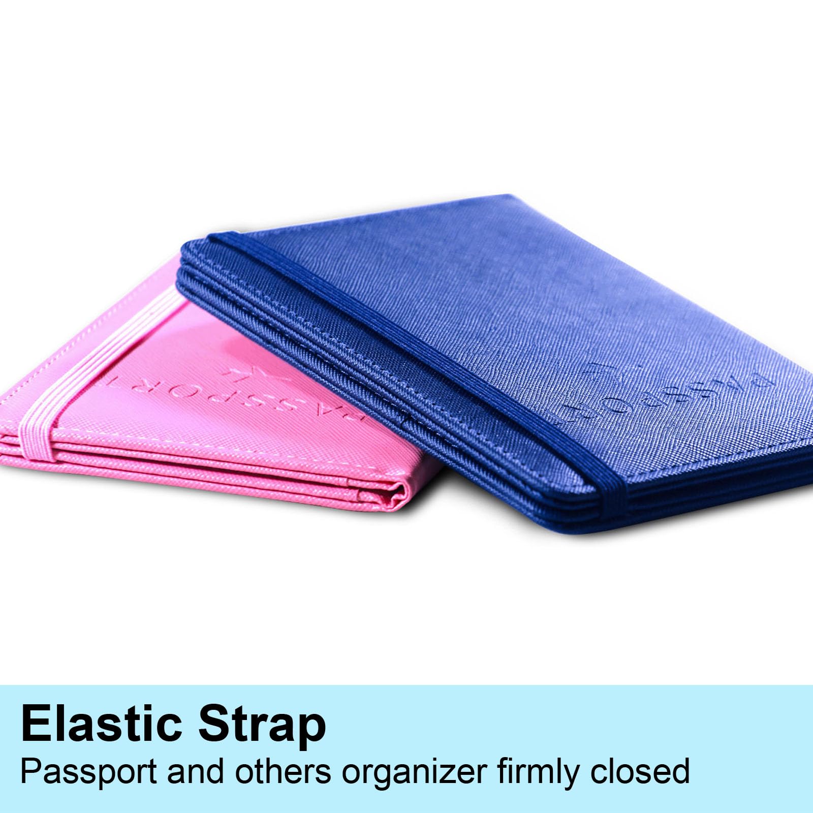Premium RFID Blocking Passport Holder for Women & Men - Travel Wallet Cover Case with Multiple Card Slots (Dark Blue & Pink) - Perfect for International Trips, Vacations & Business Travel