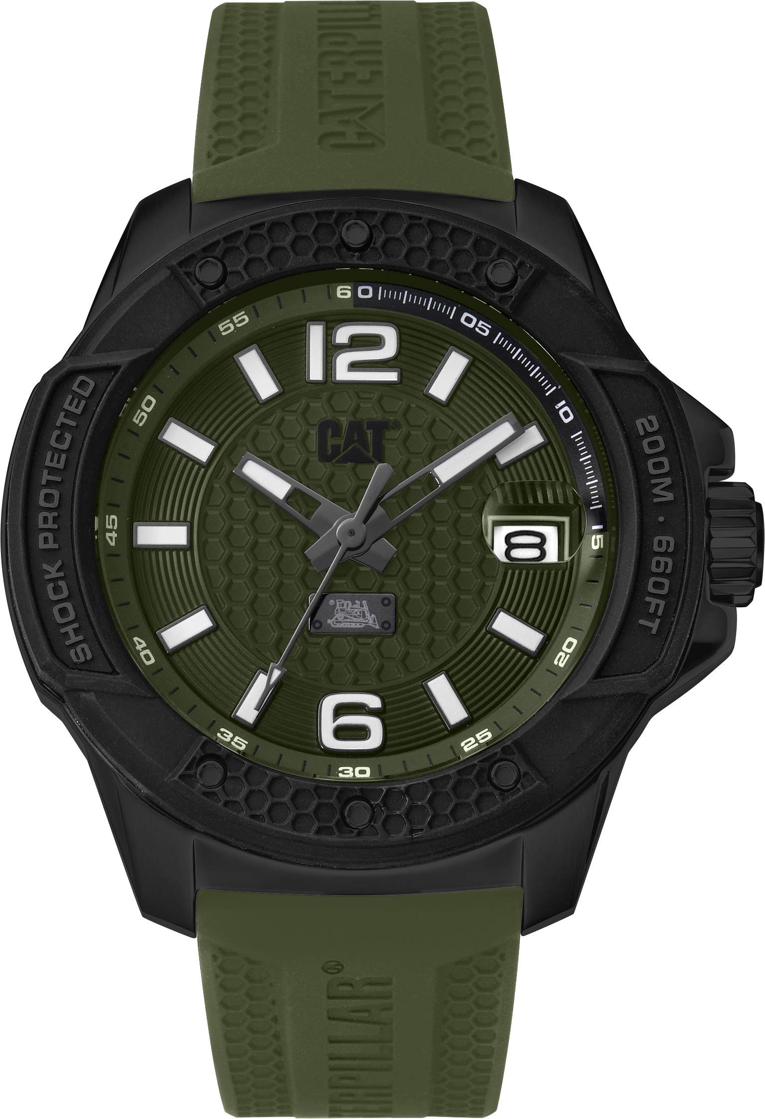CAT Shockmaster Evo Men's Watch - 46.5mm Stainless Steel Case with Interchangeable Stainly Steel/Silicone Strap - Rugged Outdoor, Work & Casual Wear Timepiece for Men