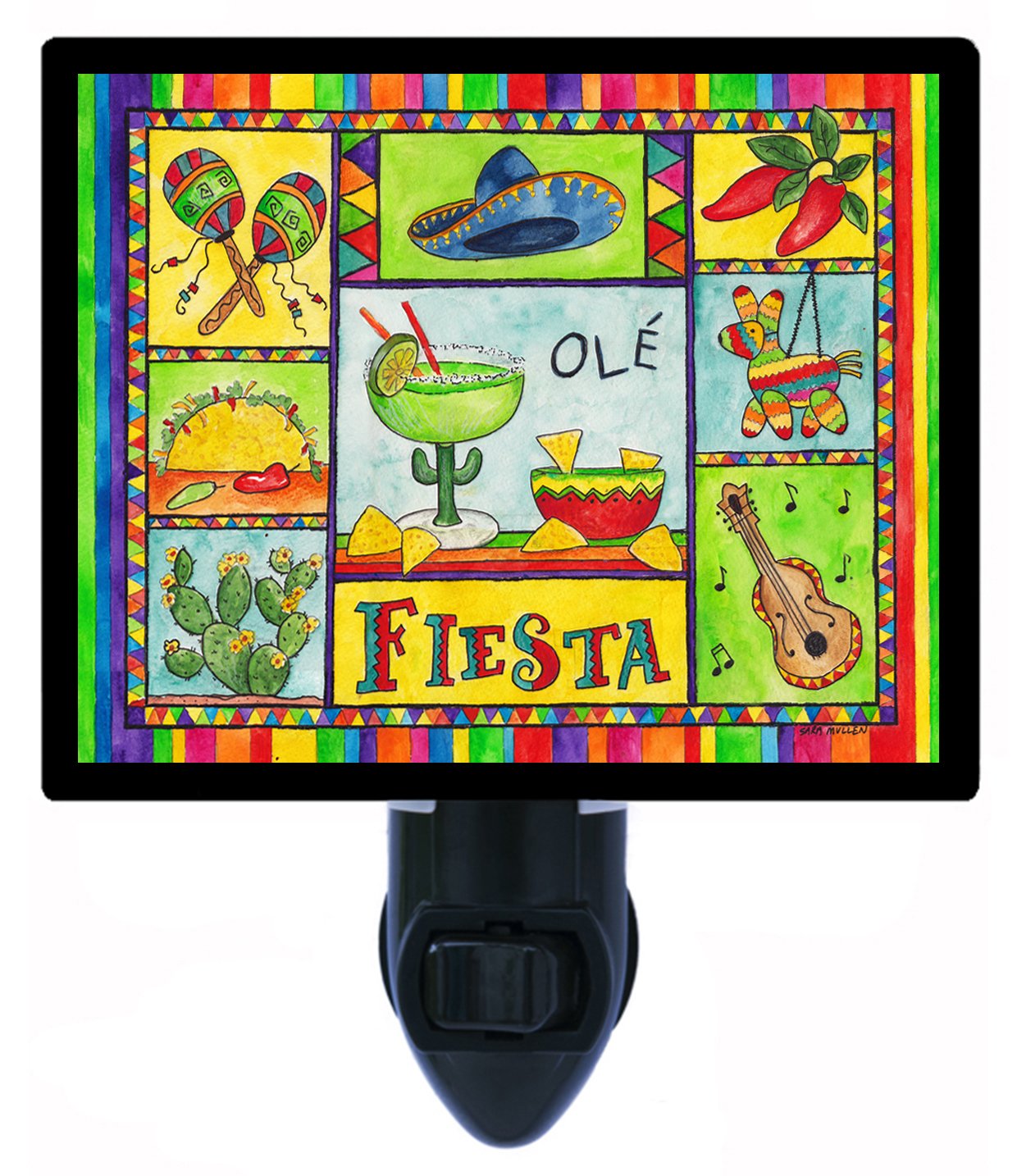 Southwest Night Light - Fiesta Themed LED Bedside Lamp for Nursery, Kids Room, and Home Decor | Soft Glow for Relaxation & Nighttime Comfort