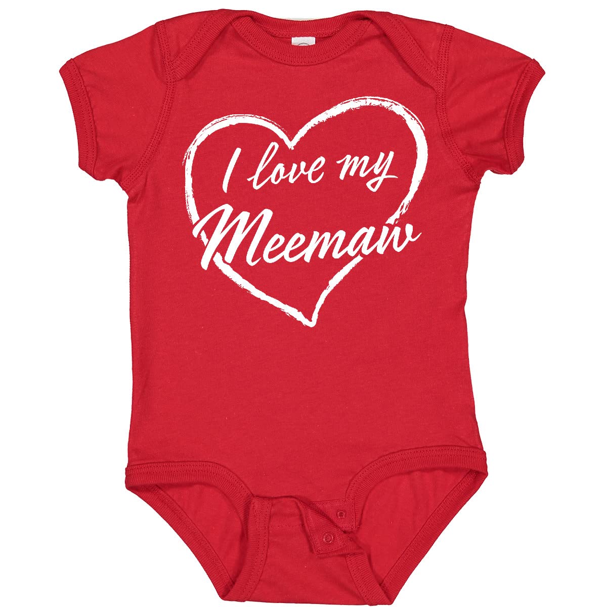Inktastic I Love My Meemaw White Chalk Heart Baby Bodysuit - Cute Grandmother Gift for Infants & Toddlers - Perfect for Family Photos, Holidays & Special Occasions