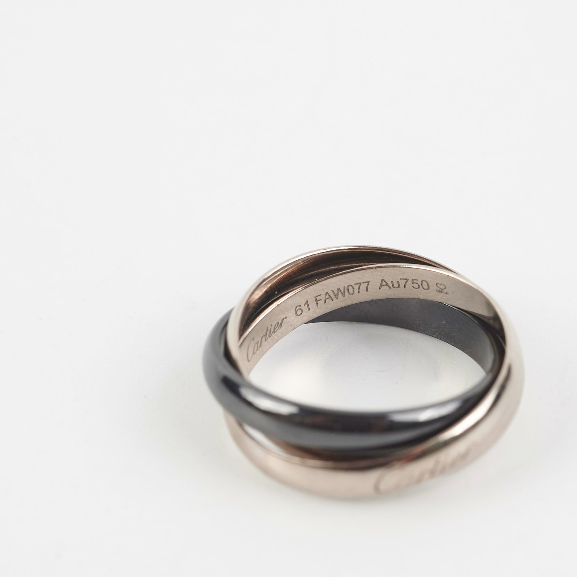 Cartier Trinity Ceramic Ring - Size 61 | Luxury Unisex Wedding Band for Men & Women - Perfect for Engagements, Anniversaries & Special Occasions