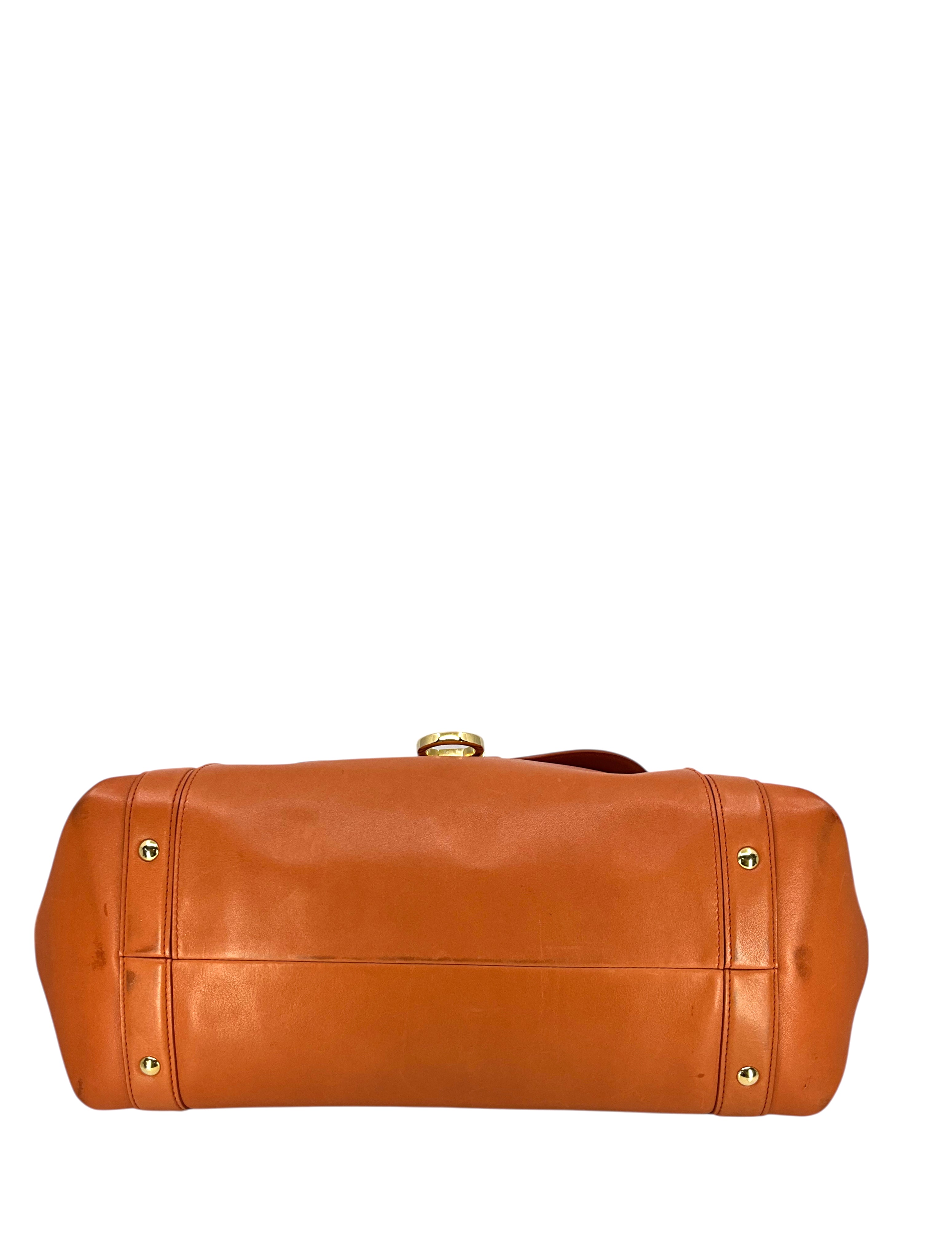 Salvatore Ferragamo Suzanna Gancini Calfskin Leather Satchel Handbag for Women | Luxury Designer Tote Purse for Work, Travel & Everyday Use
