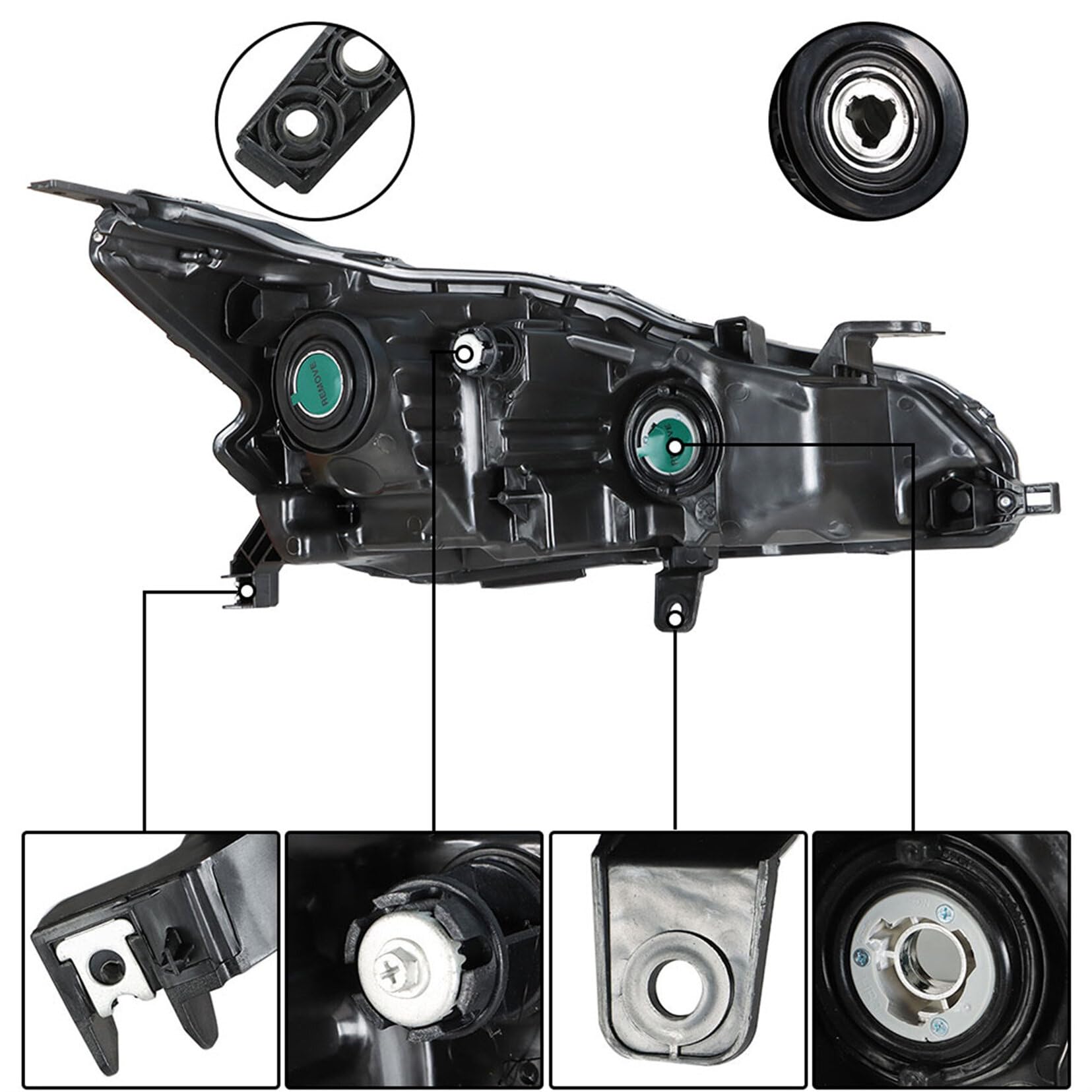 2019-2020 Nissan Altima Left & Right Halogen Headlights - Chrome Projector Headlamp Assembly Replacement - Perfect for Night Driving & Foggy Conditions