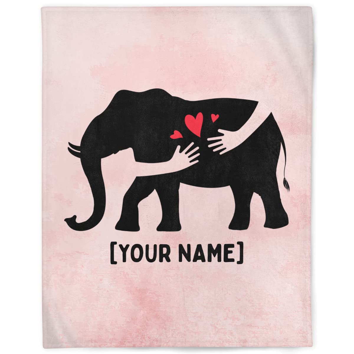 Custom Personalized Fleece Blanket with Name & Elephant Design - Soft Cozy Lightweight Throw for Sofa, Bed, Travel - Perfect Gift for Women, Home Decor, Room & Couch Cover (Multiple Sizes Available) - Great for Snuggling, Gifts, Nursery Decor & Cozy Nights
