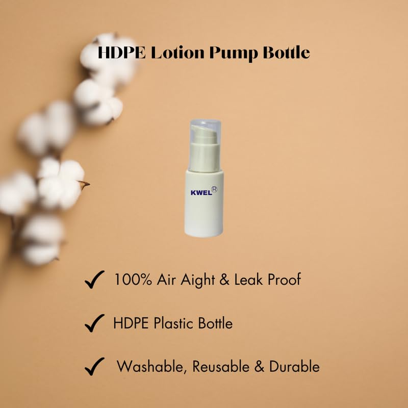 KWEL 30ML Airless Pump Bottle - Refillable Empty Cosmetic Container for Cream, Lotion & Gel (Pack of 2) | Perfect for Skincare, Travel & Salon Use