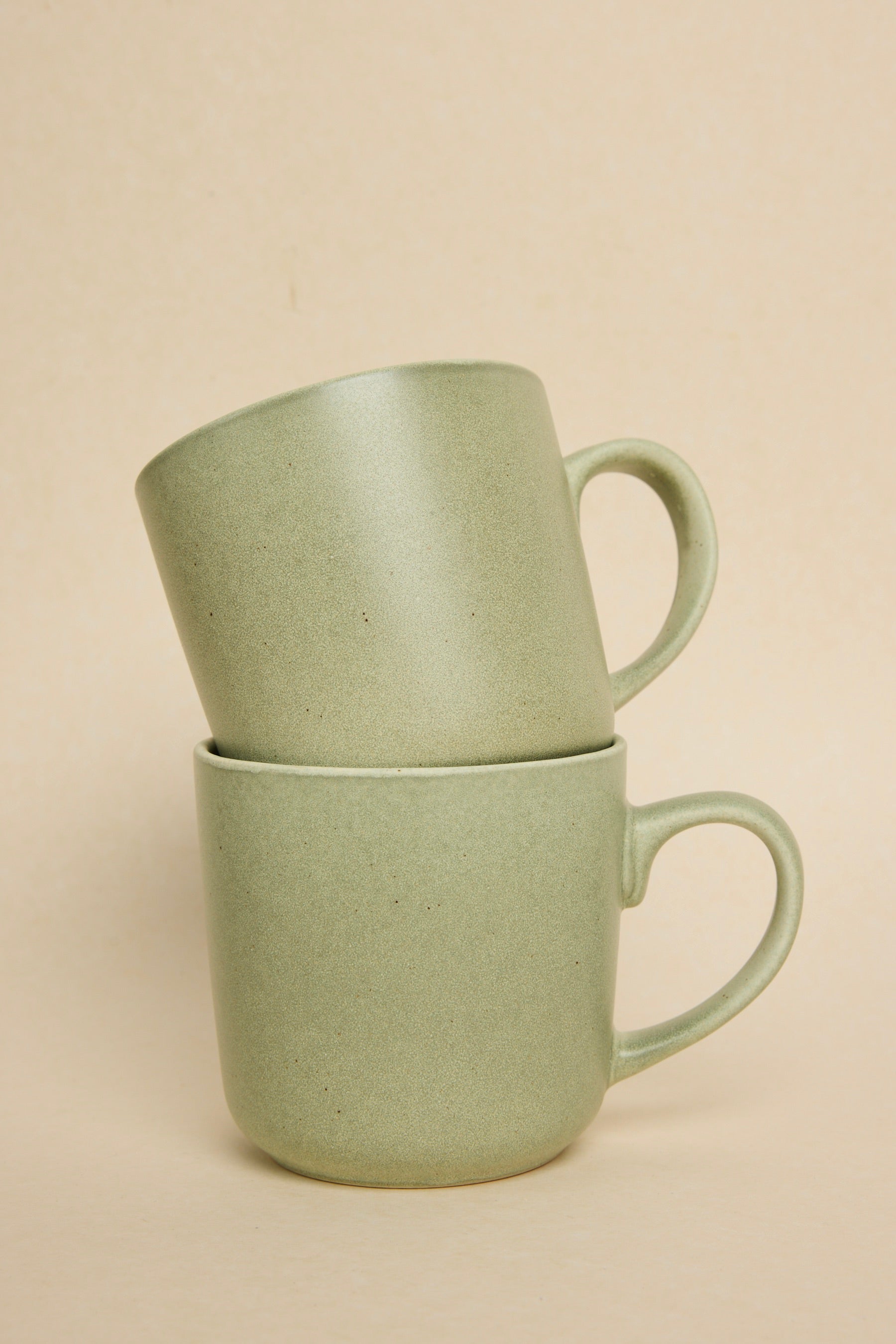 Caffeine Fix Green Speckle Pack - Set of 2 Ceramic Coffee Mugs for Home, Office & Gifts | Perfect for Morning Coffee, Tea & Hot Beverages