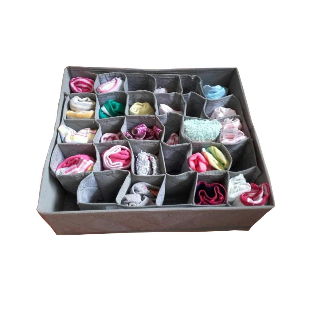 2-Pack Cabilock Underwear & Sock Organizer - Bamboo Charcoal Drawer Storage Box for Closet, Dresser & Travel - Keep Underwear, Socks & Ties Neatly Organized