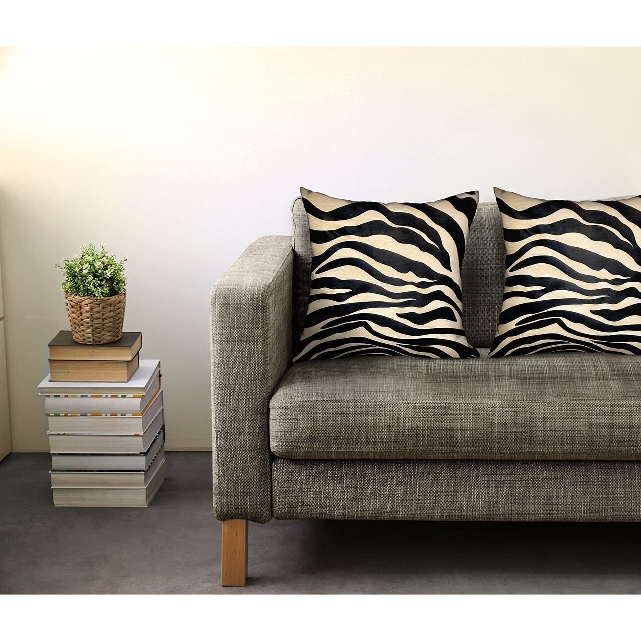 Luxury Black Zebra Print Throw Pillow - Soft Animal Motif Decorative Cushion for Sofa, Bed, Living Room & Home Decor