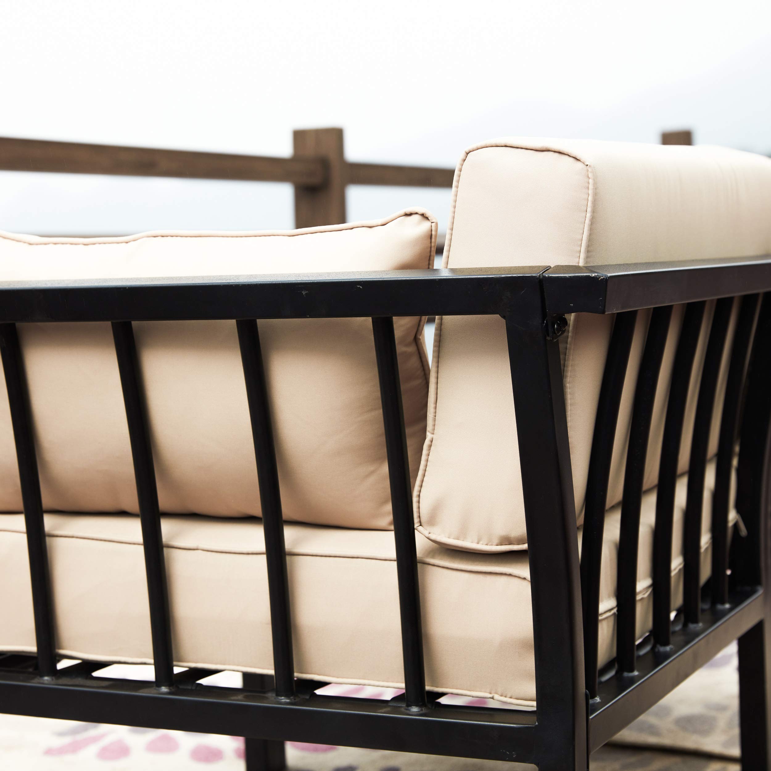 PatioFestival 2-Piece Outdoor Metal Conversation Set - 2-Seat Sectional Sofa with Cushions for Garden, Lawn, Poolside - Perfect for Relaxing & Entertaining on Your Patio or Deck