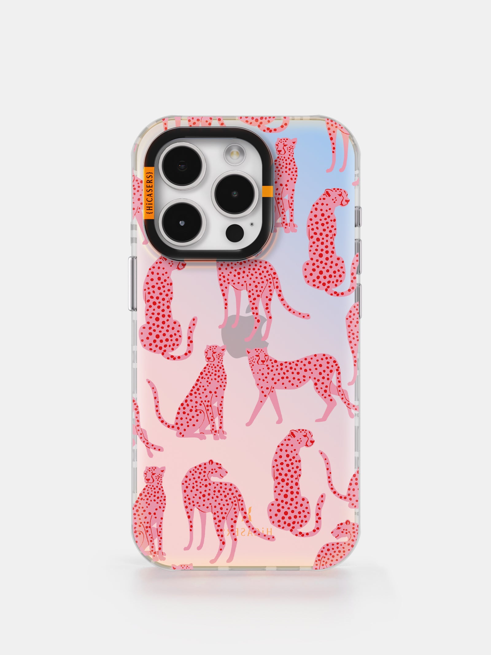 Cheetah Print Iridescent Phone Case for iPhone 15 14 13 12 Pro Max - Glittery Pink Sparkle Cover with Slim Fit Protection, Perfect for Women Girls & Fashion Lovers (Party, Night Out, Daily Use)