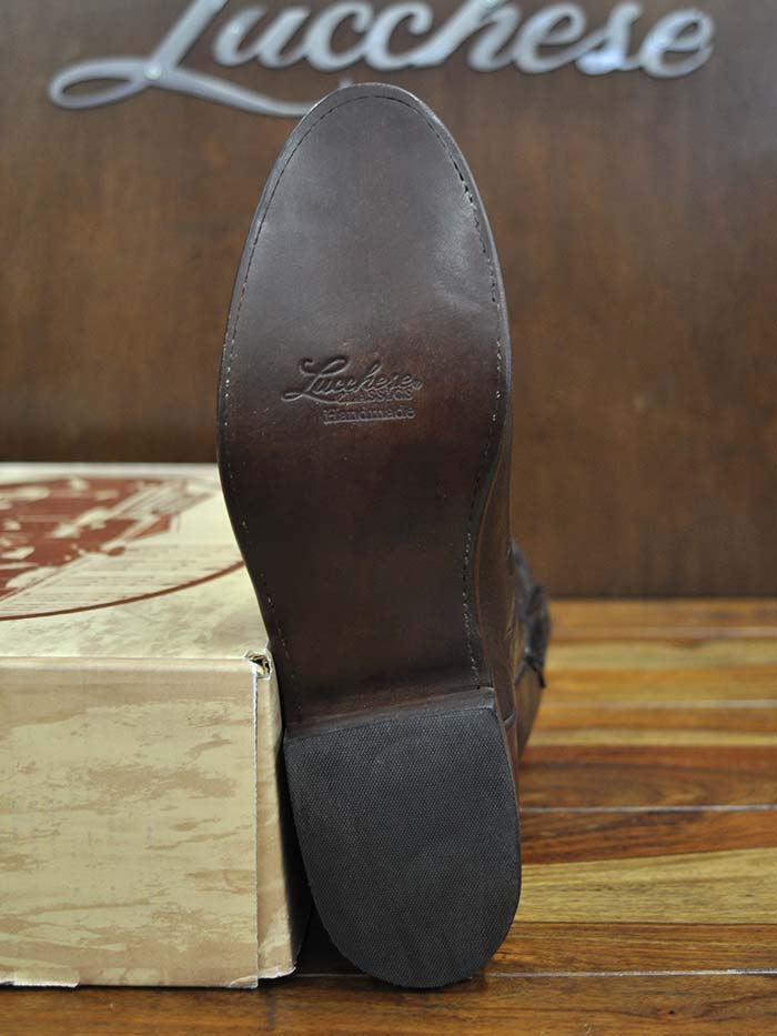 Lucchese L3555.RR Florence Buffalo Roper Boots for Men - Whiskey Burnished Leather Western Cowboy Boots - Perfect for Rodeo, Country Dancing & Casual Wear