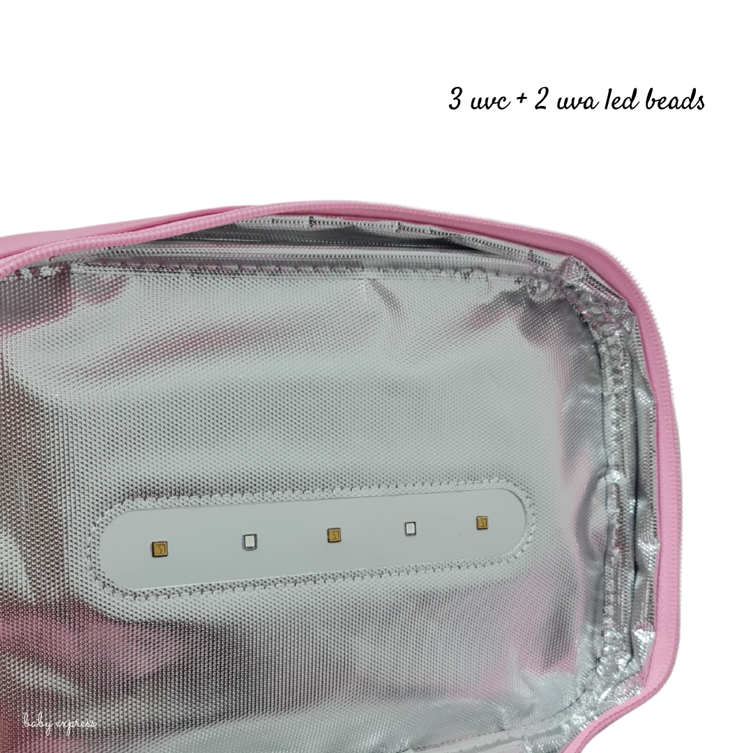 Baby UV Sterilizer Bag - Portable Sanitizing Pouch for Pacifiers, Bottles & Toys | Travel-Friendly Germ Protection | Pink (00398) | Perfect for Daycare, Travel & On-the-Go Parenting