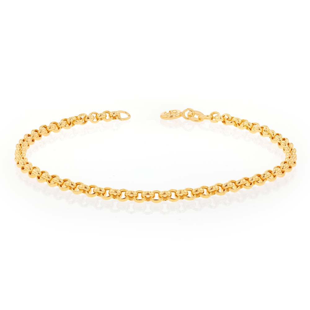 9ct Yellow Gold Belcher 19cm Bracelet for Women - Elegant 9 Karat Gold Chain Bracelet for Everyday Wear & Special Occasions