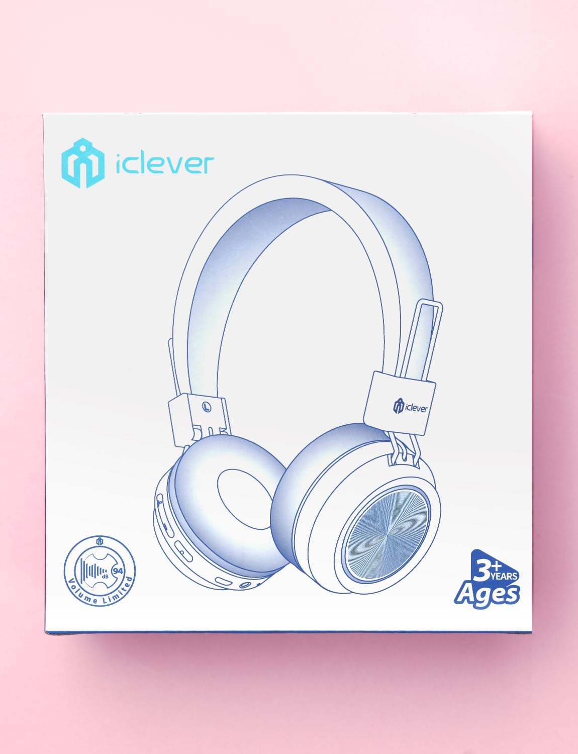 iClever Kids Bluetooth Headphones with Colorful LED Lights, Built-in Mic & Volume Control - Foldable On-Ear Wireless Headphones for Children - Perfect for School, Travel, Online Classes & Gaming