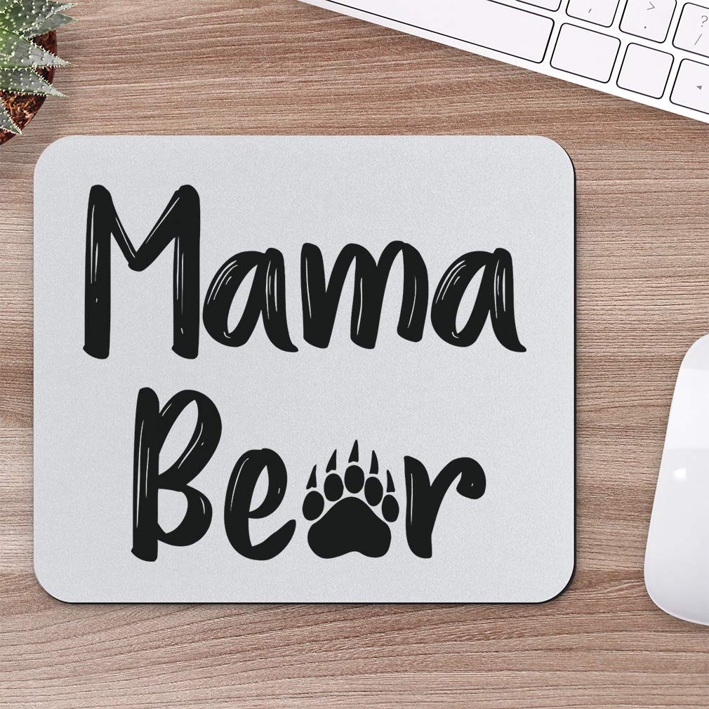 Mother's Day Mouse Pad - Premium Neoprene Desk Mat for Office & Gaming - Square Design with 'Mom Mama Bear' Print - Perfect Gift for Working Moms, Home Office & PC Gamers