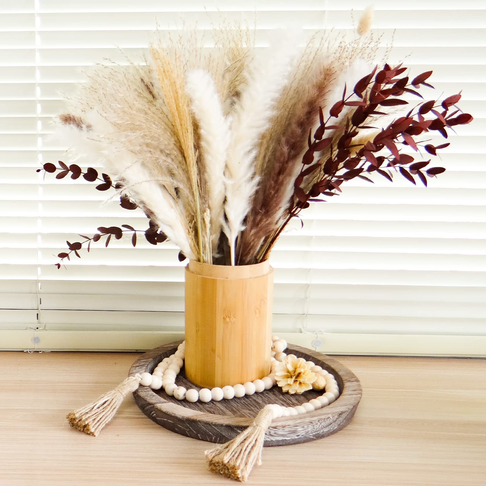 11.2 Inch Round Wooden Decorative Tray with 58
