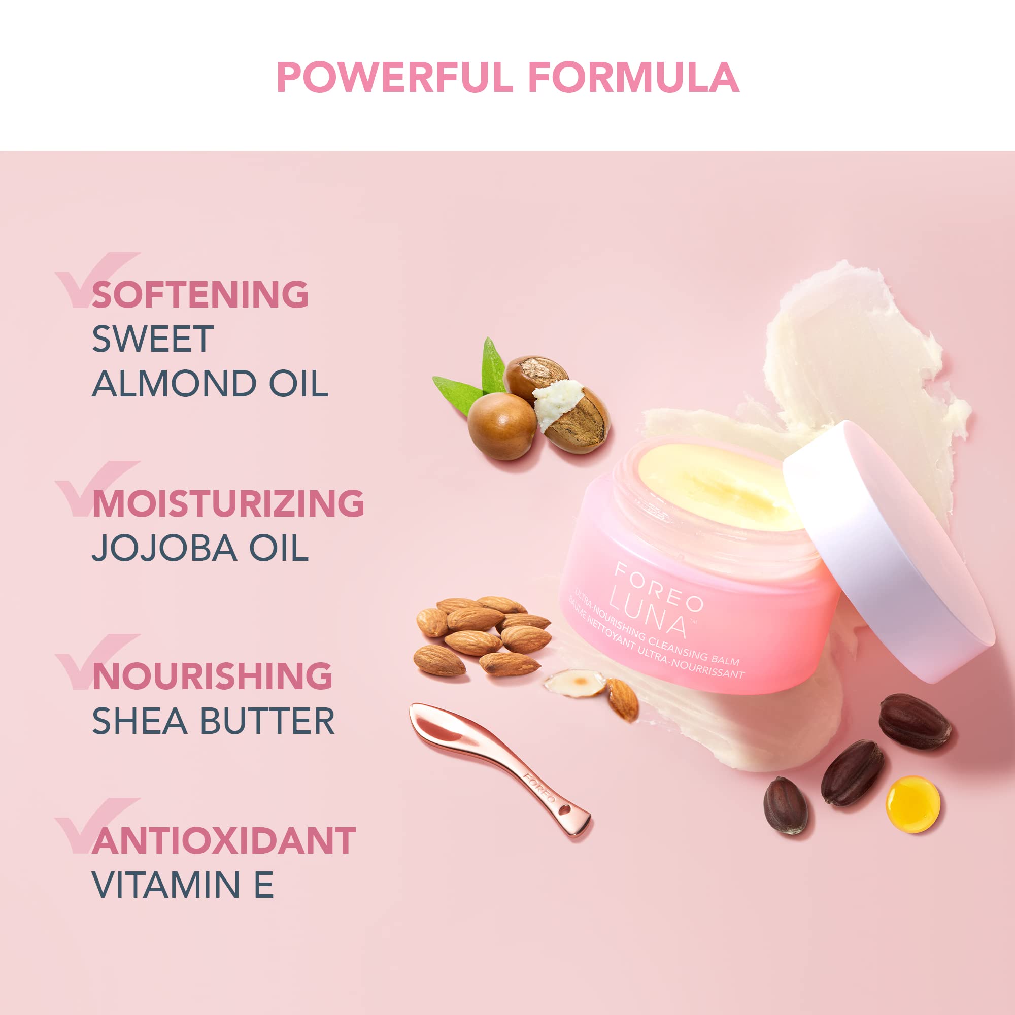 FOREO LUNA Nourishing Cleansing Balm - Gentle Waterproof Makeup Remover & Oil Cleanser for Face & Eyes | Vegan, Cruelty-Free, Fragrance-Free | Eco-Friendly Skincare | Perfect for Travel & Sensitive Skin - 2.5 oz