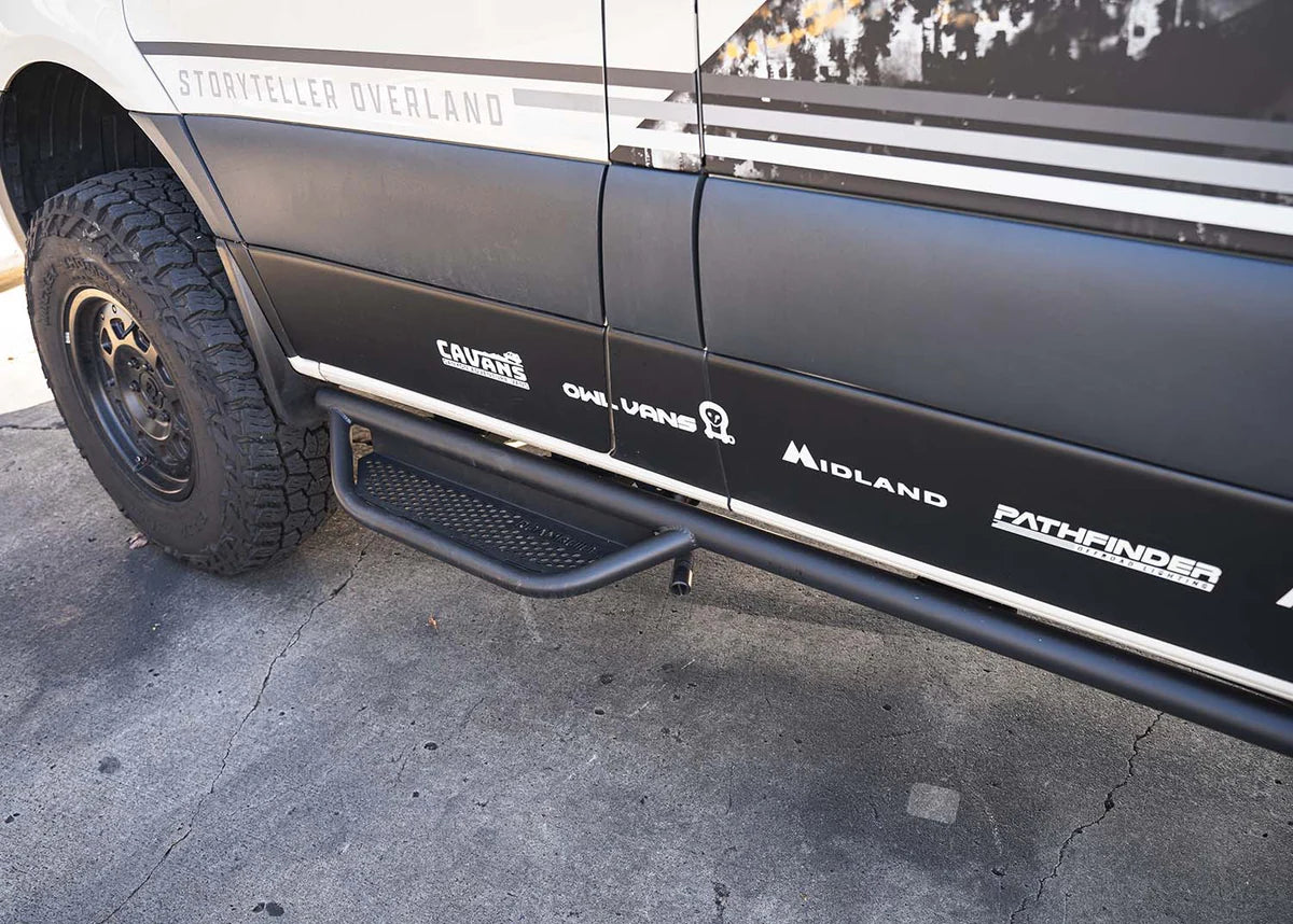 ROAMBUILT Tubular Side Step for 2007-2023 Mercedes Sprinter Van - Driver Side - Easy Entry & Exit - Heavy Duty Running Board for Campers & Work Vans