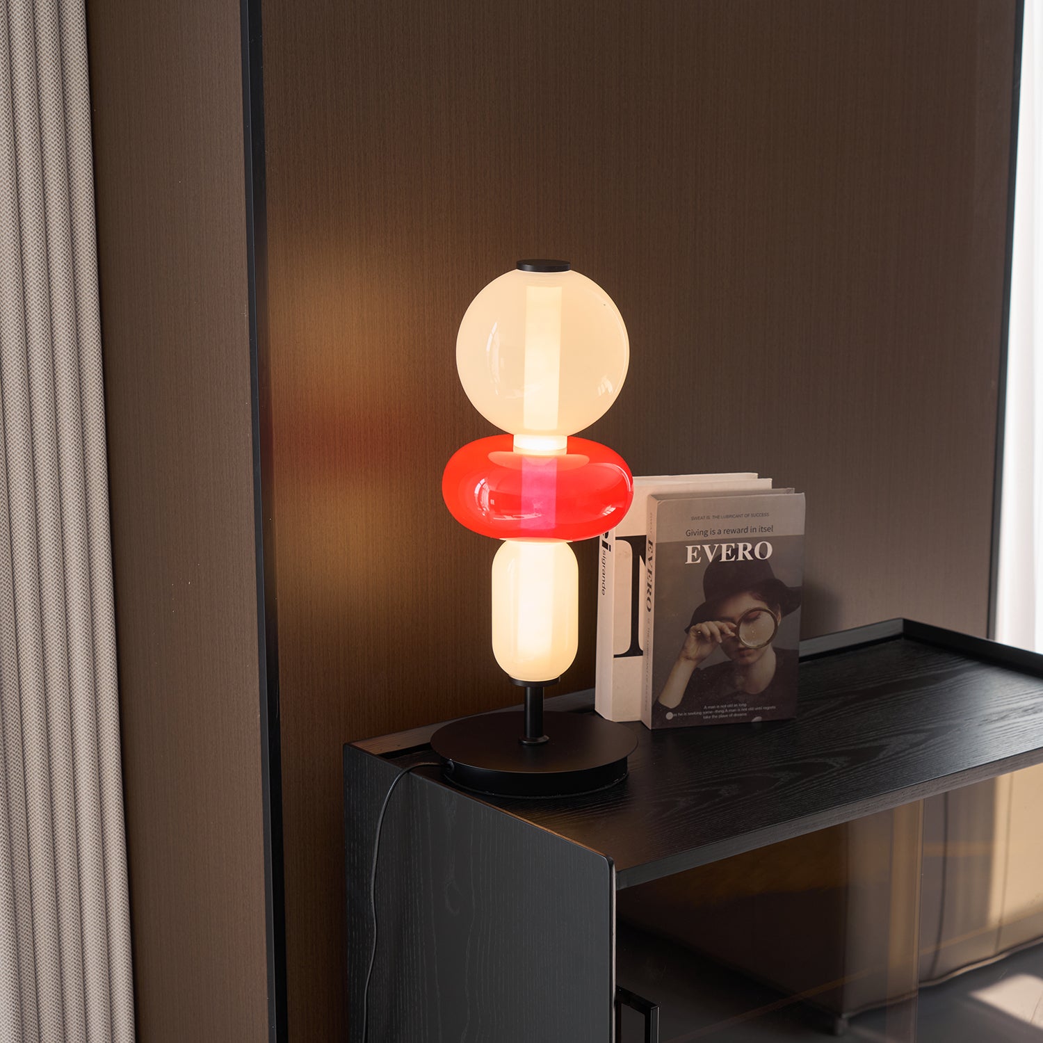 Elegant Candied Glass Table Lamp - Modern Home Decor for Living Room, Bedroom & Office - Warm Ambient Lighting for Relaxation & Cozy Atmosphere