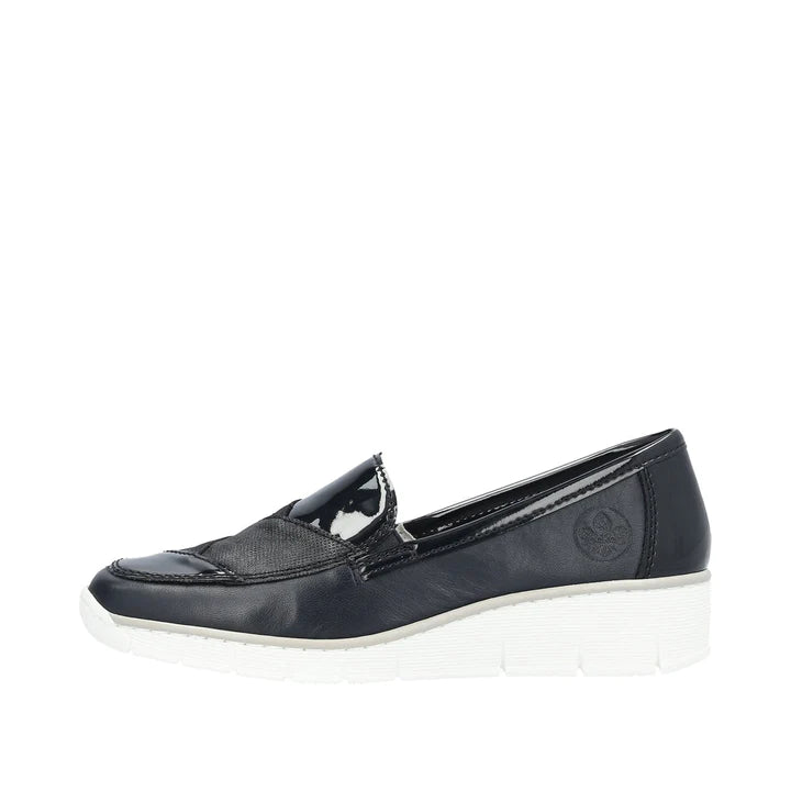 Rieker 53785 Dark Blue Women's Comfortable Slip-On Shoes for Casual Wear & Everyday Use