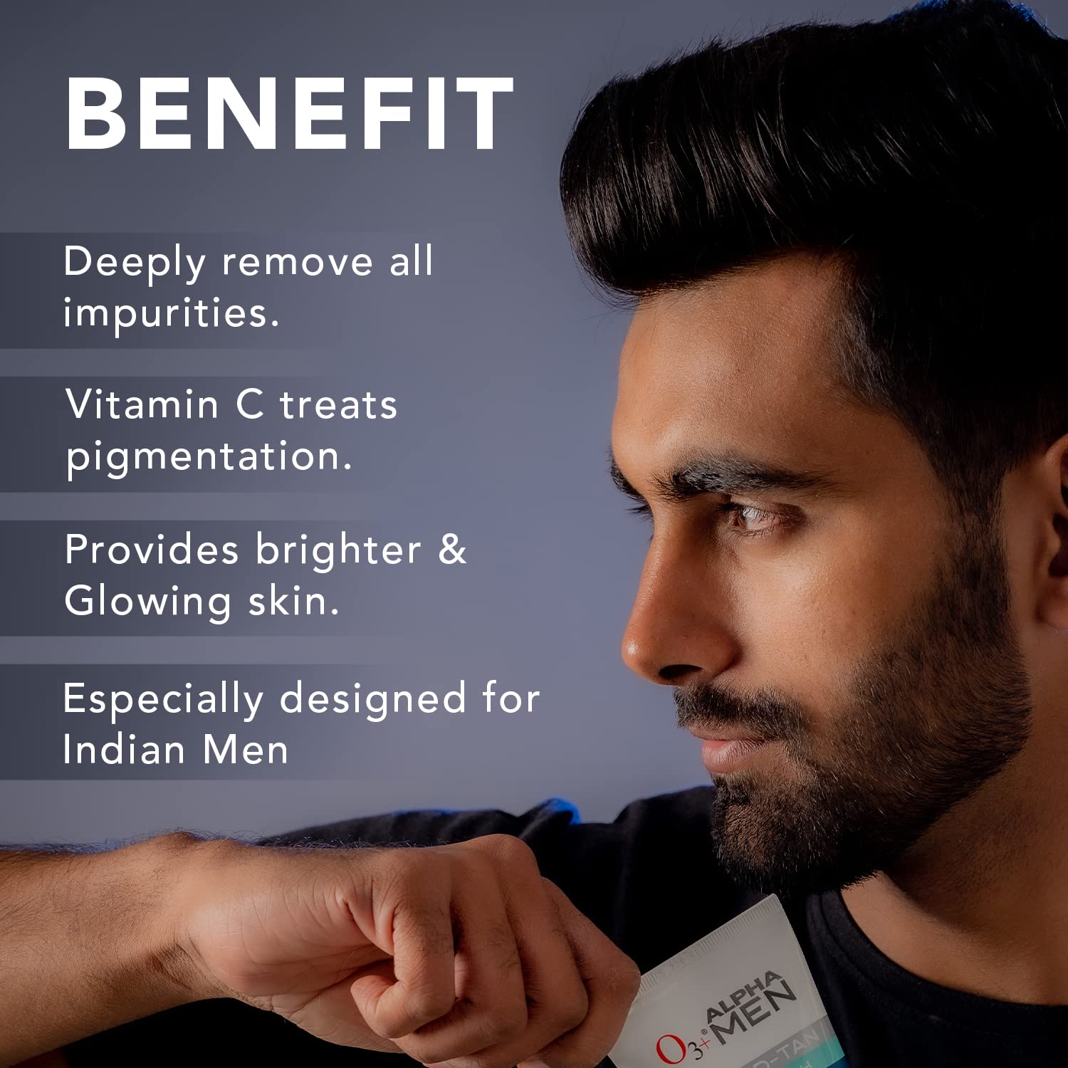 O3+ ALPHA MEN Bright Glow Face Wash 50g - Deep Cleansing & Brightening Facial Cleanser for Men - Perfect for Daily Skincare & Acne Treatment