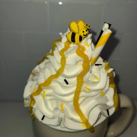 Honey Bee Mug Topper - Rustic Farmhouse Decor for Coffee Cups, Tiered Tray Accent, Bumblebee Kitchen Decoration | Perfect for Farmhouse Style Kitchens, Coffee Bars, and Honey-Themed Parties