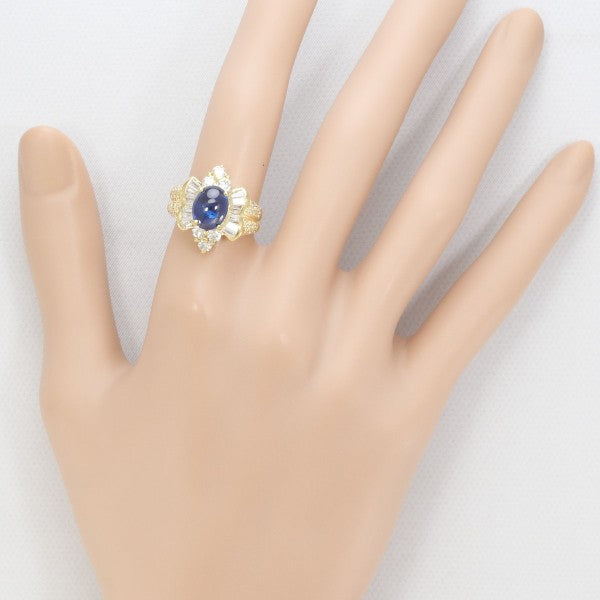 18K Yellow Gold Star Sapphire Diamond Ring for Women – Elegant Wedding, Engagement & Anniversary Jewelry Gift