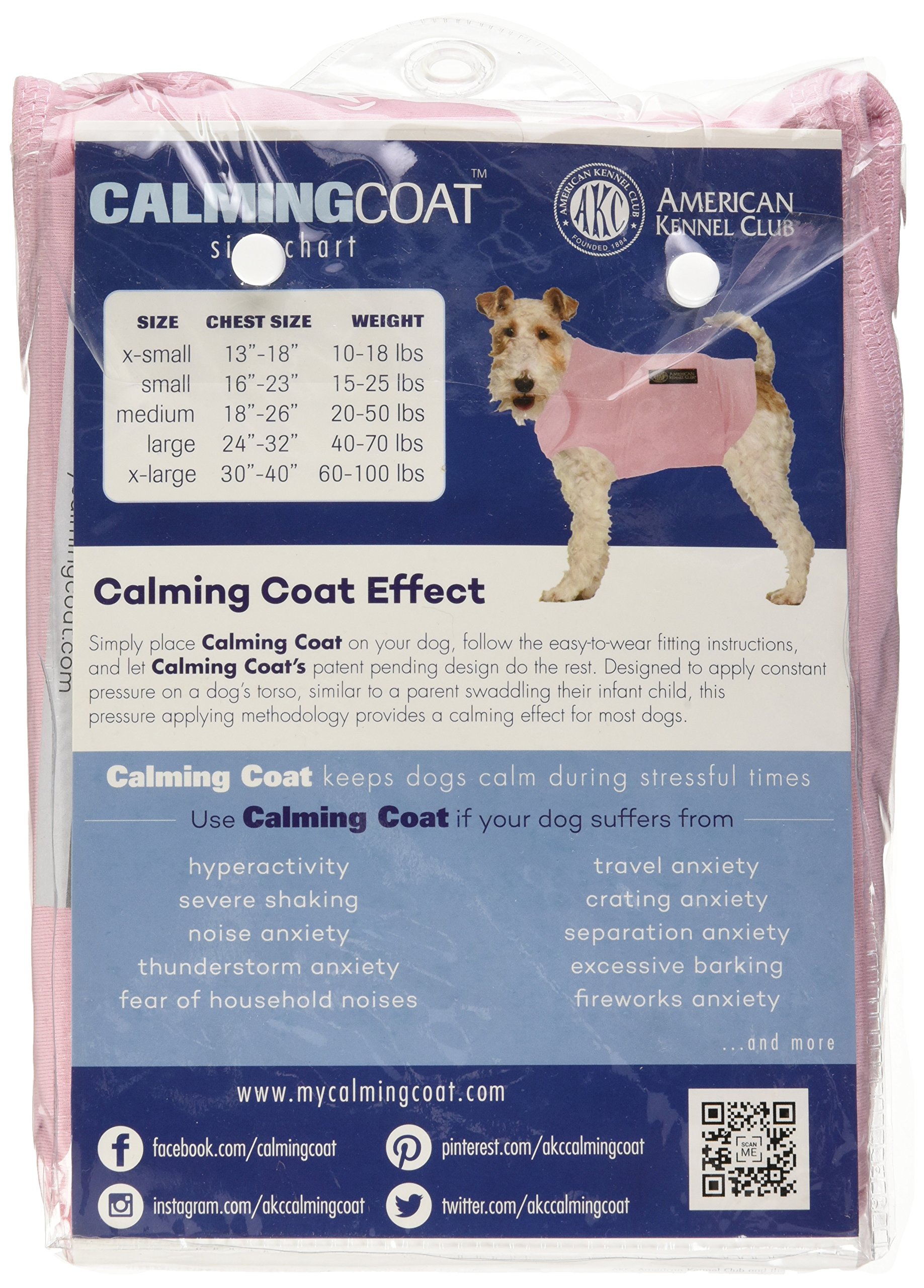 AKC Anti Anxiety & Stress Relief Calming Coat for Dogs – Extra Large Pink Dog Vest for Anxiety Relief, Thunderstorm & Travel Comfort